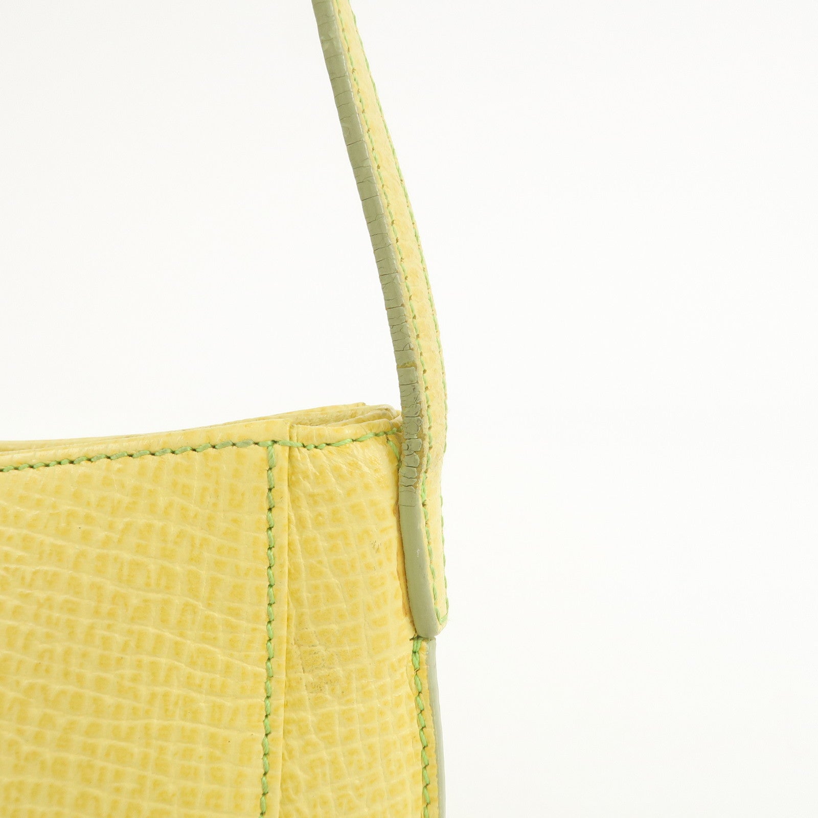 LOEWE Embossed Leather Hand Bag Shoulder Bag Yellow L21