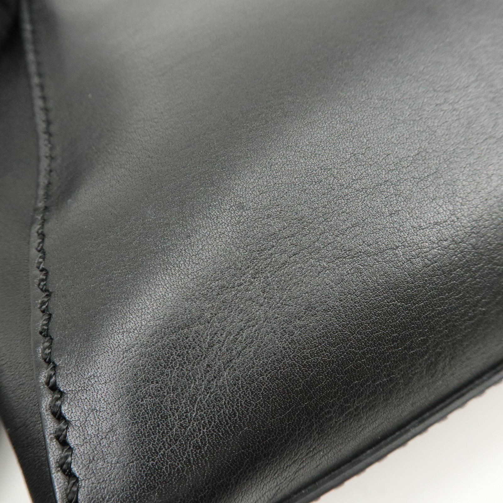 FENDI Peekaboo Leather 2Way Bag Hand Bag Shoulder Bag Black 8BN227