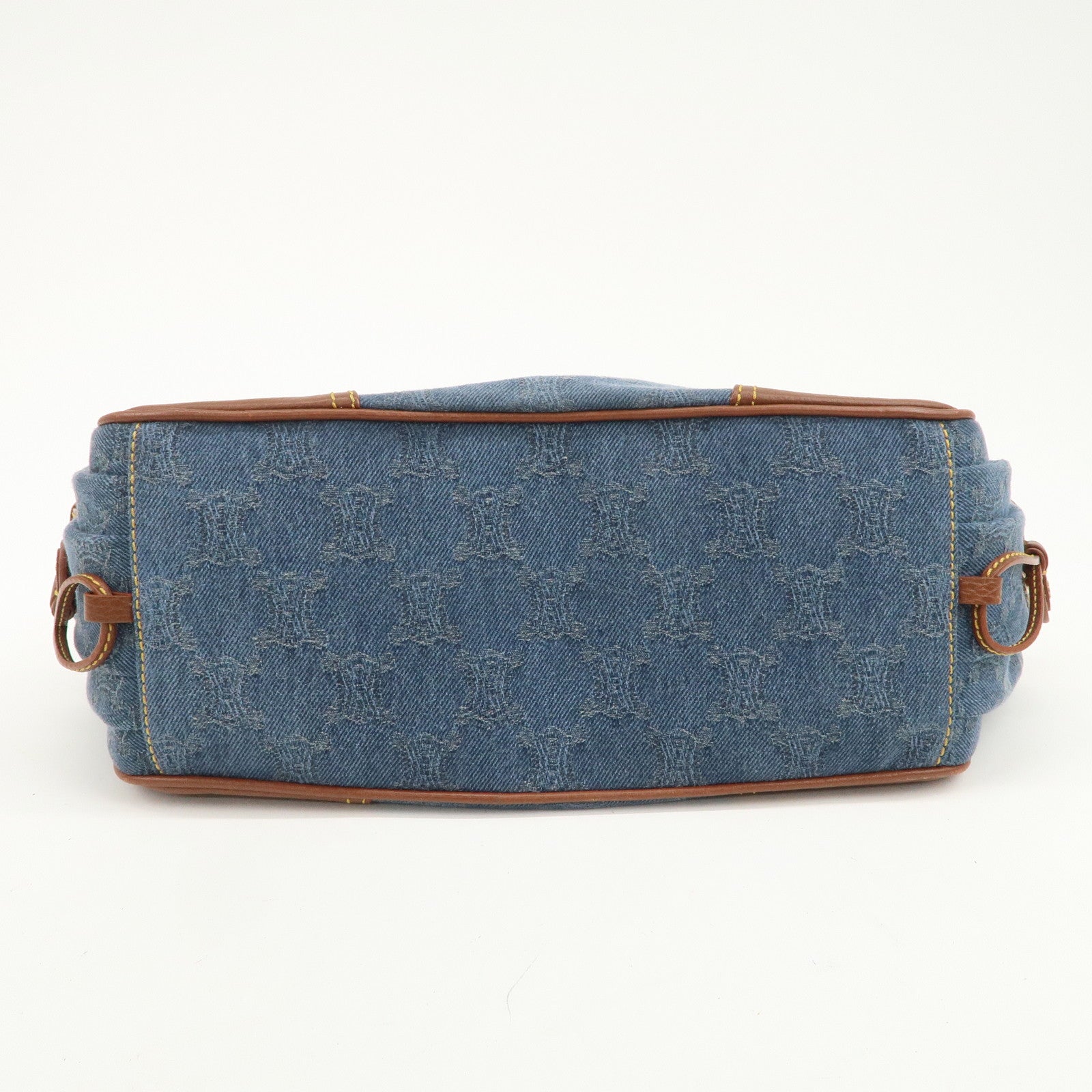CELINE Macadam Denim Leather Boogie Bag Blue Brown