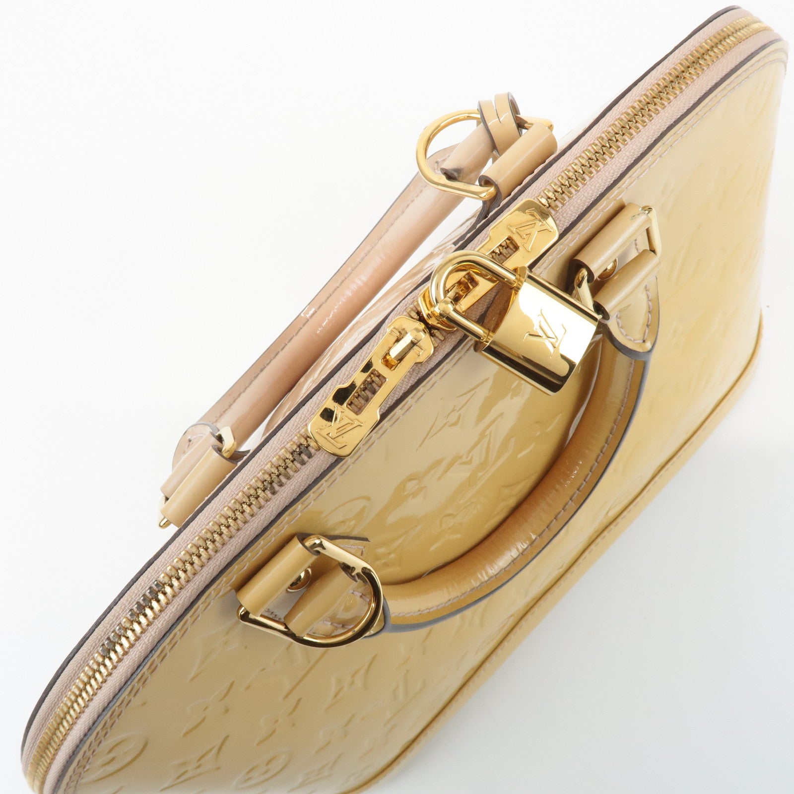 Louis Vuitton Monogram Vernis Leather Alma PM Hand Bag Dune M90170 Used