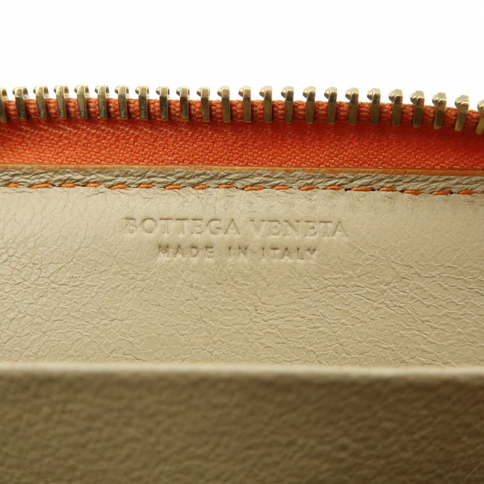 BOTTEGA VENETA Intrecciato Lamb Skin Coin Case Orange 114075