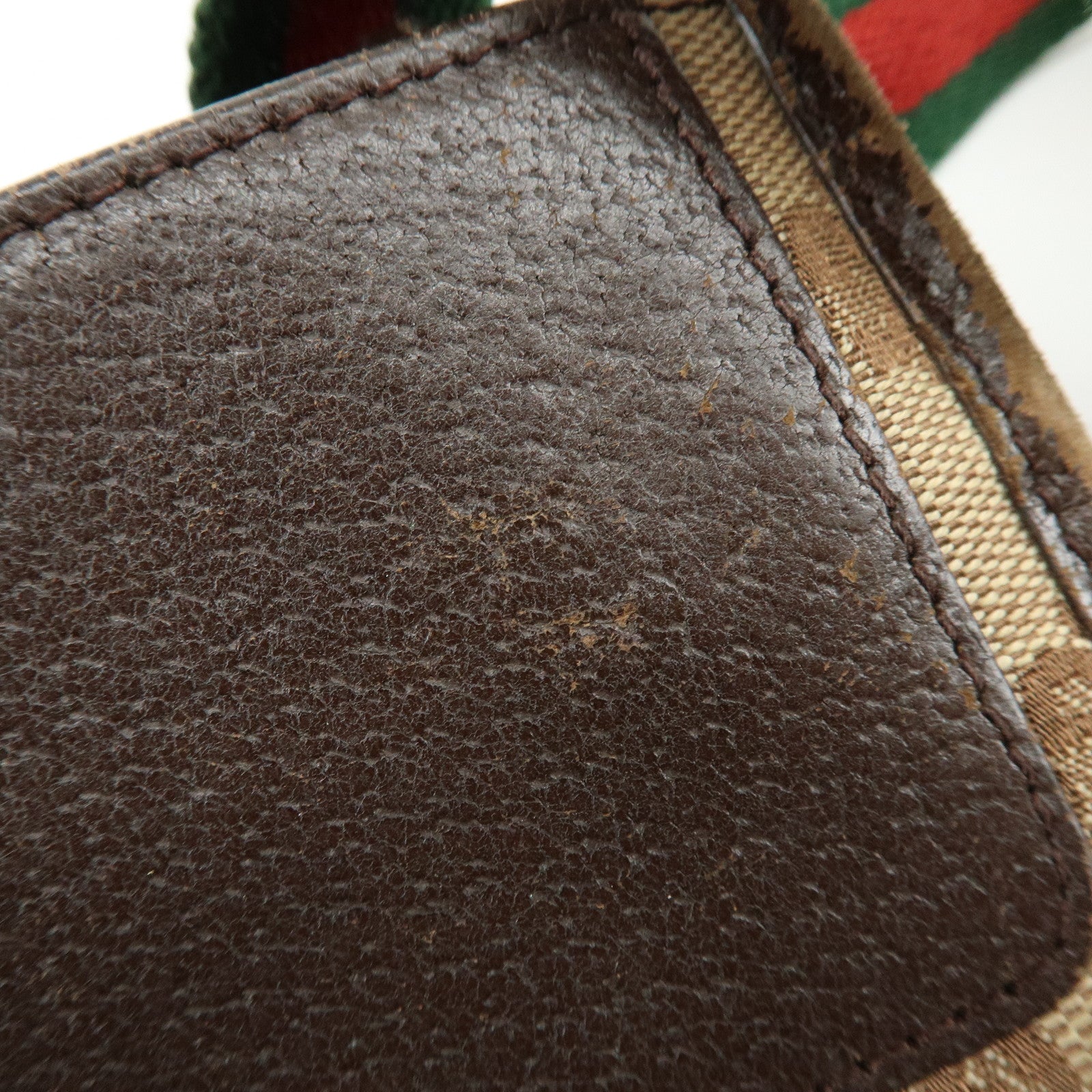 GUCCI Sherry GG Canvas Leather Shoulder Crossbody Bag Brown 27639