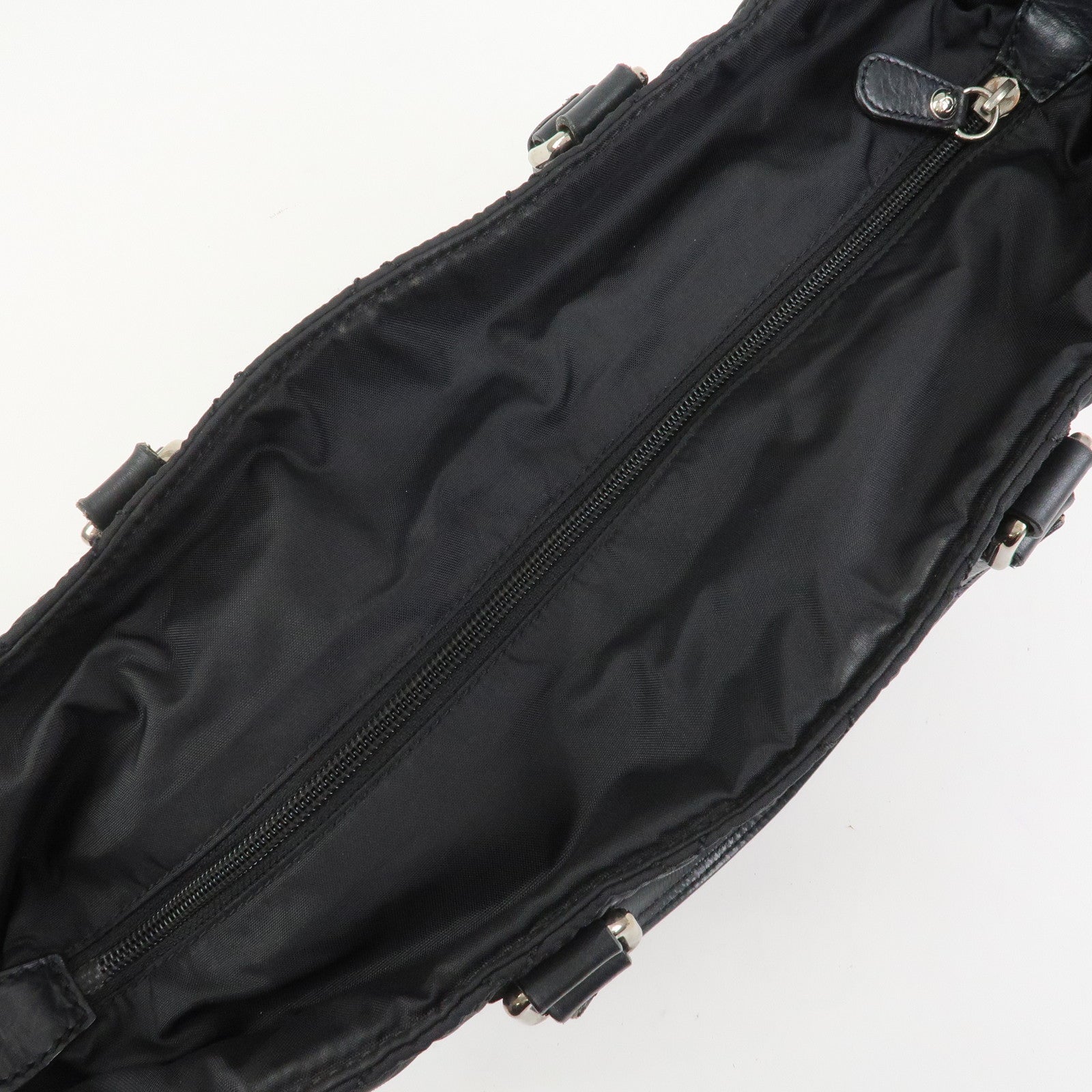 CHANEL Paris New York COCO Mark Nylon Leather Tote Bag Black A33100