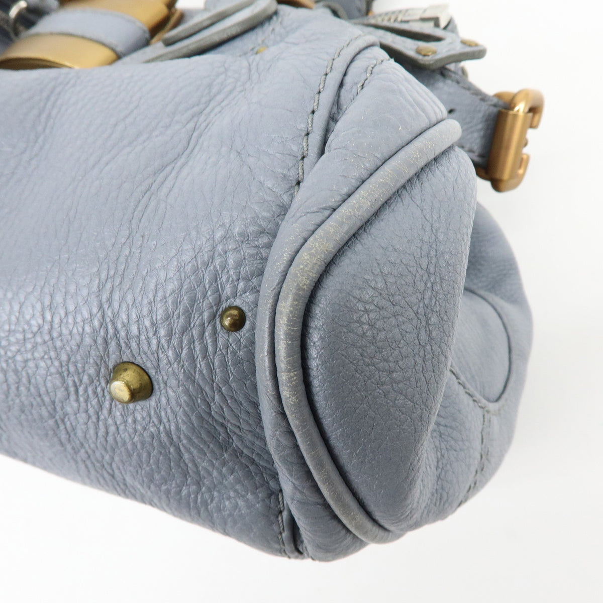 Chloe Paddington Leather Hand Bag Shoulder Bag Boston Bag Gray