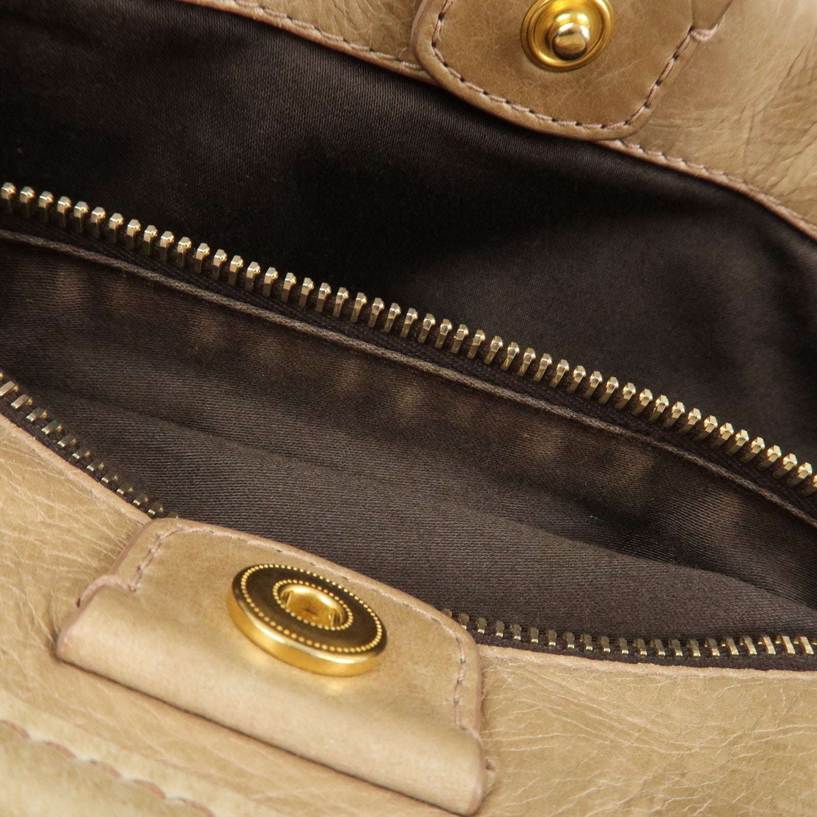 MIU MIU Leather 2Way Bag Hand Bag Shoulder Bag Beige