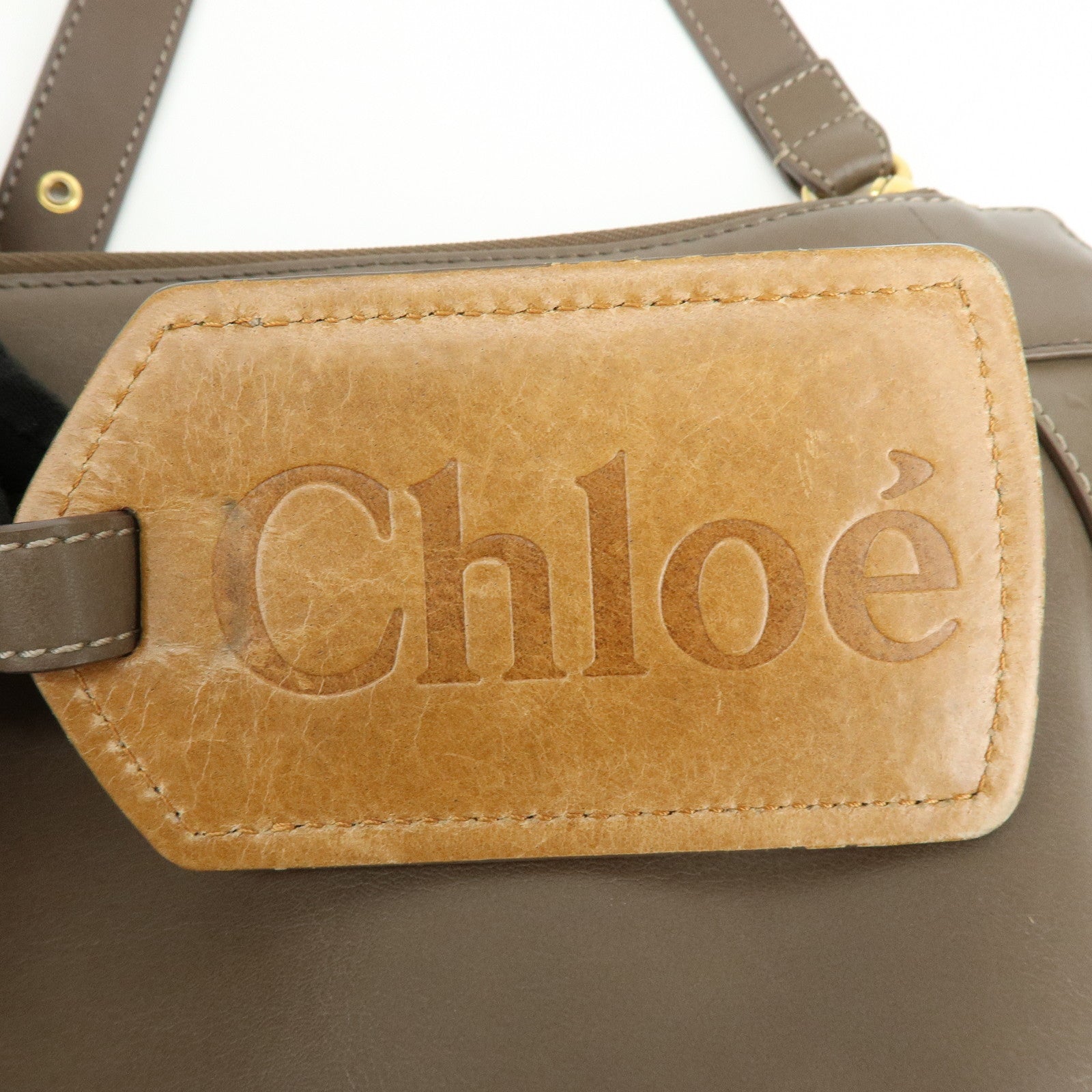 Chloe Eden Leather Shoulder Bag Crossbody Bag Tassel Brown