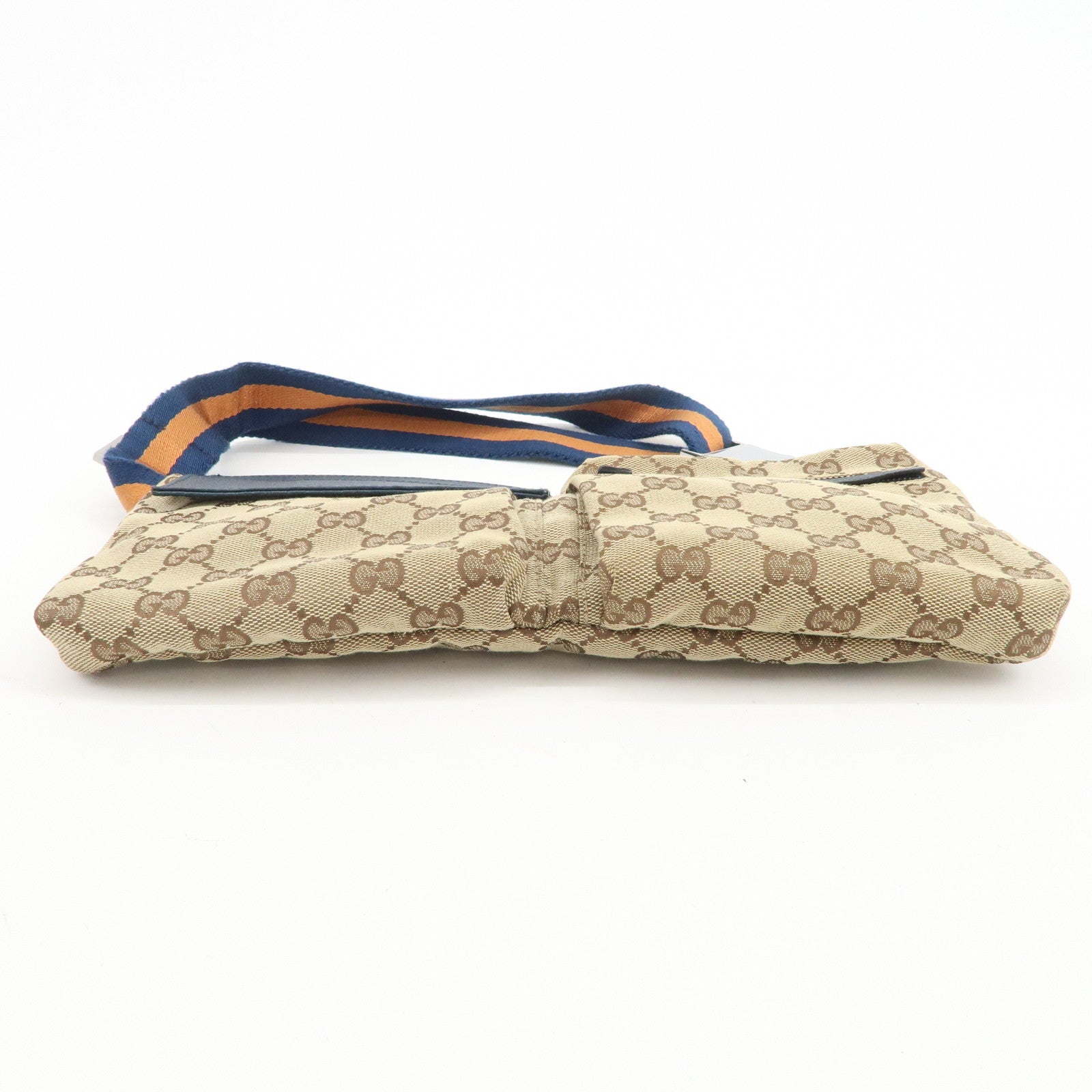 GUCCI Sherry GG Canvas Leather Waist Bag Crossbody Bag Brown 28566