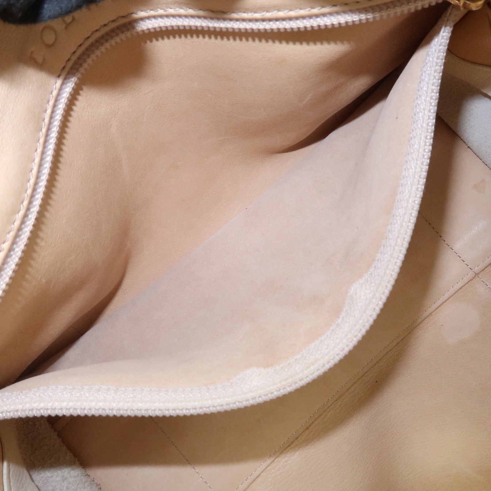 LOEWE Anagram Amazona 28 Suede Leather Hand Bag Beige Ivory