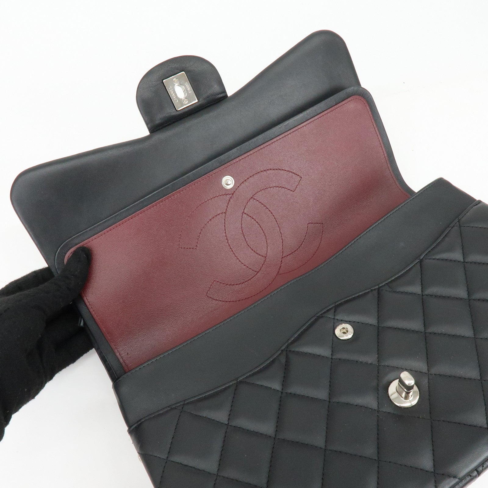 Chanel Large Matelasse 30 Large Lamb Skin Double Flap Shoulder Bag