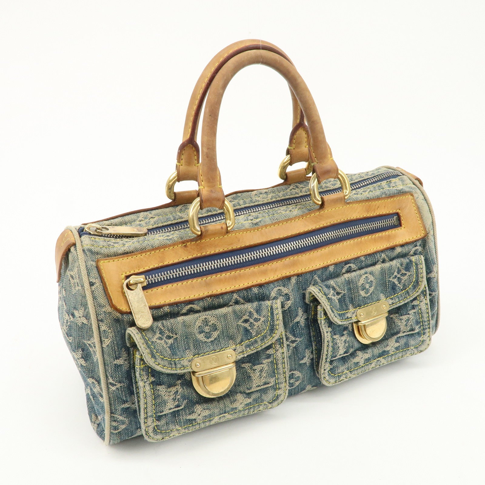 Louis Vuitton Monogram Denim Neo Speedy Boston Bag Blue M95019