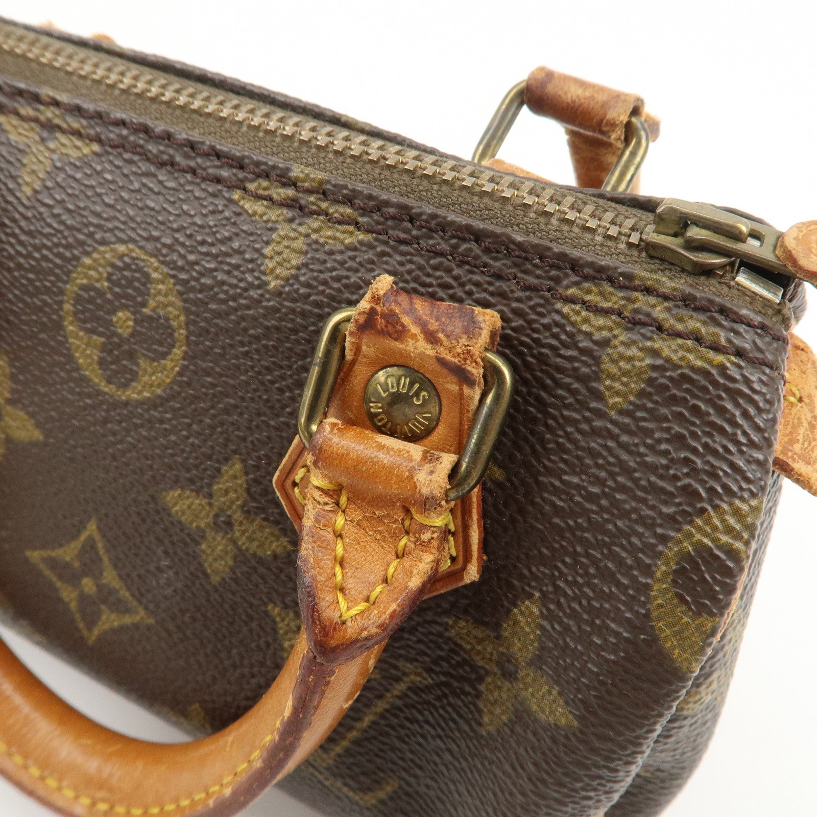 Louis Vuitton Monogram Mini Speedy Hand Bag Boston Bag Brown M41534