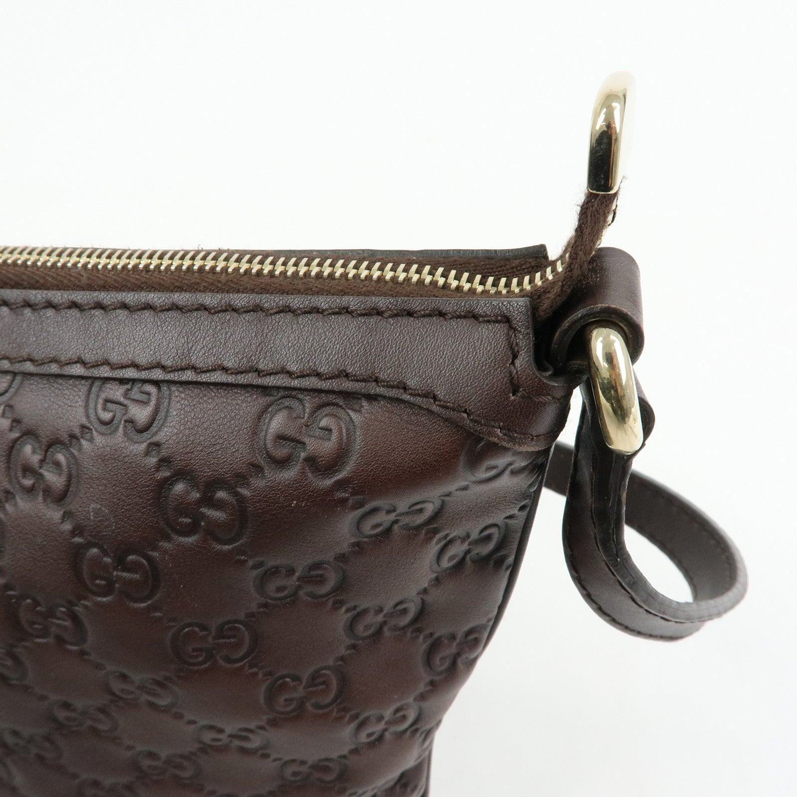 GUCCI Lovely Heart Guccissima Leather Shoulder Bag Brown 257072