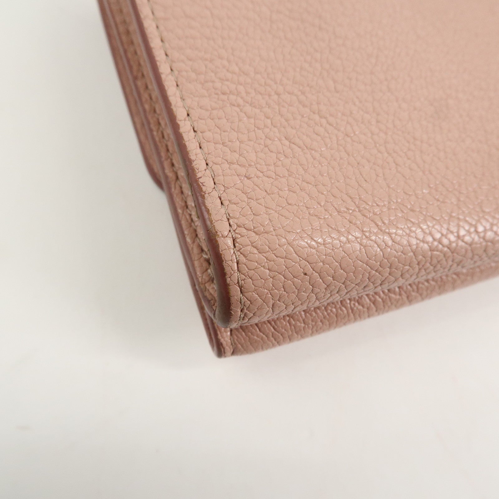 MIU MIU Leather Bi-fold Wallet Compact Wallet Pink 5ML014 Used