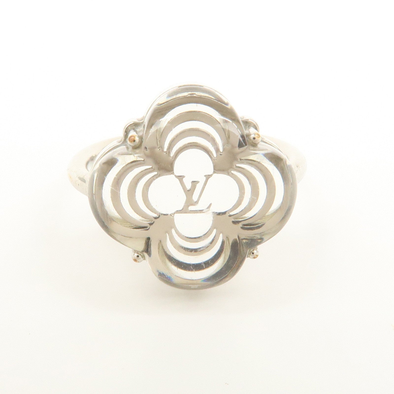 Louis Vuitton Barbe a la Folie Flower Ring Transparet Silver