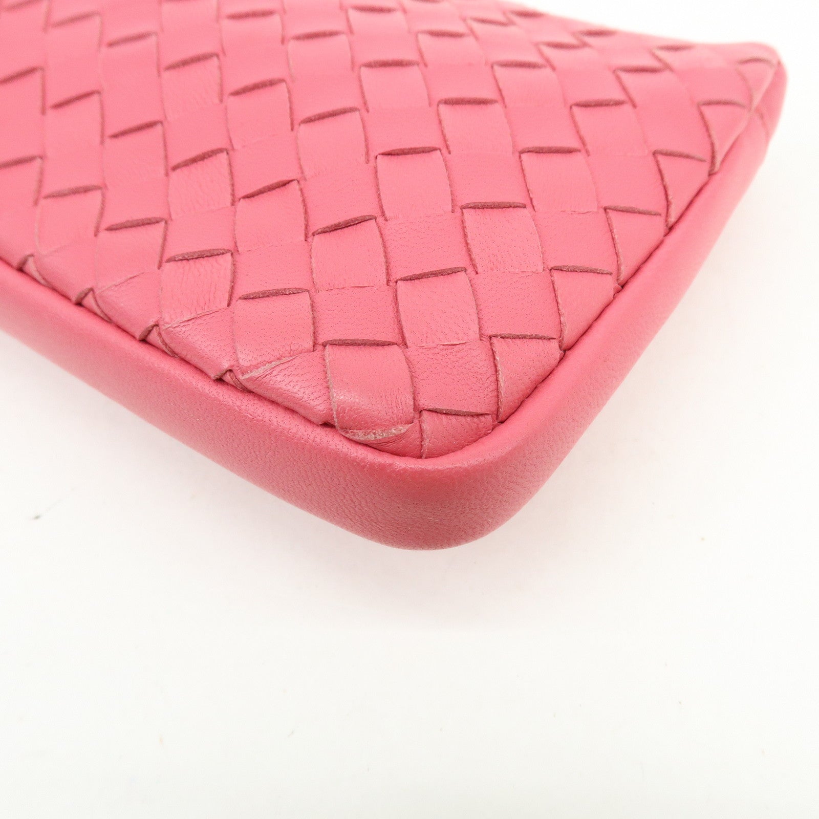BOTTEGA VENETA Intrecciato Leather Pouch Cosmetic Pouch Pink 233810