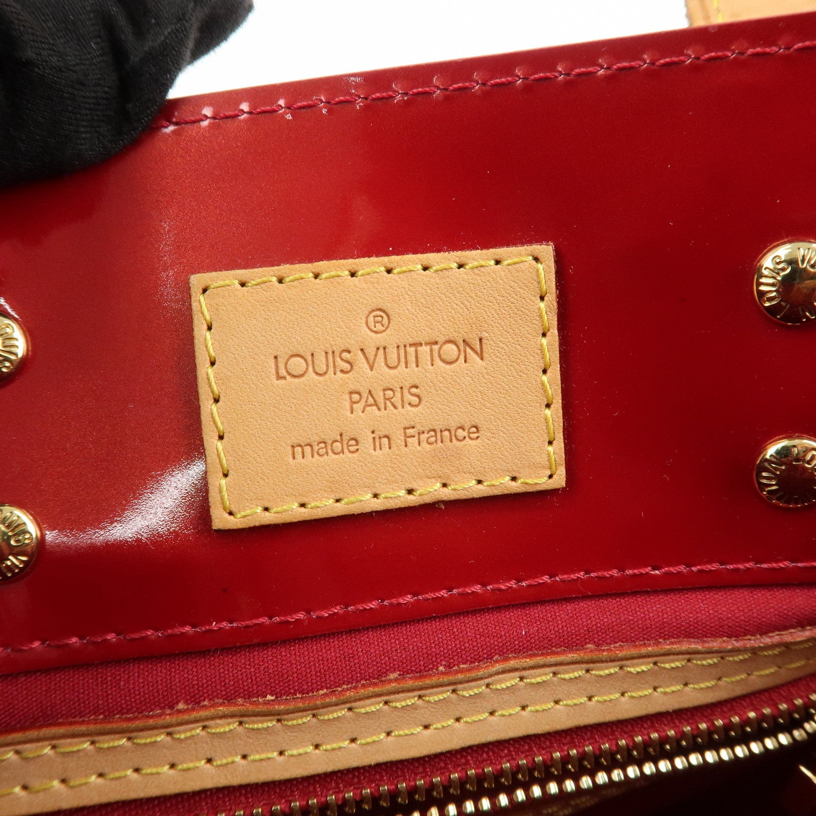 Louis Vuitton Monogram Vernis Lead PM Hand Bag Red M91990