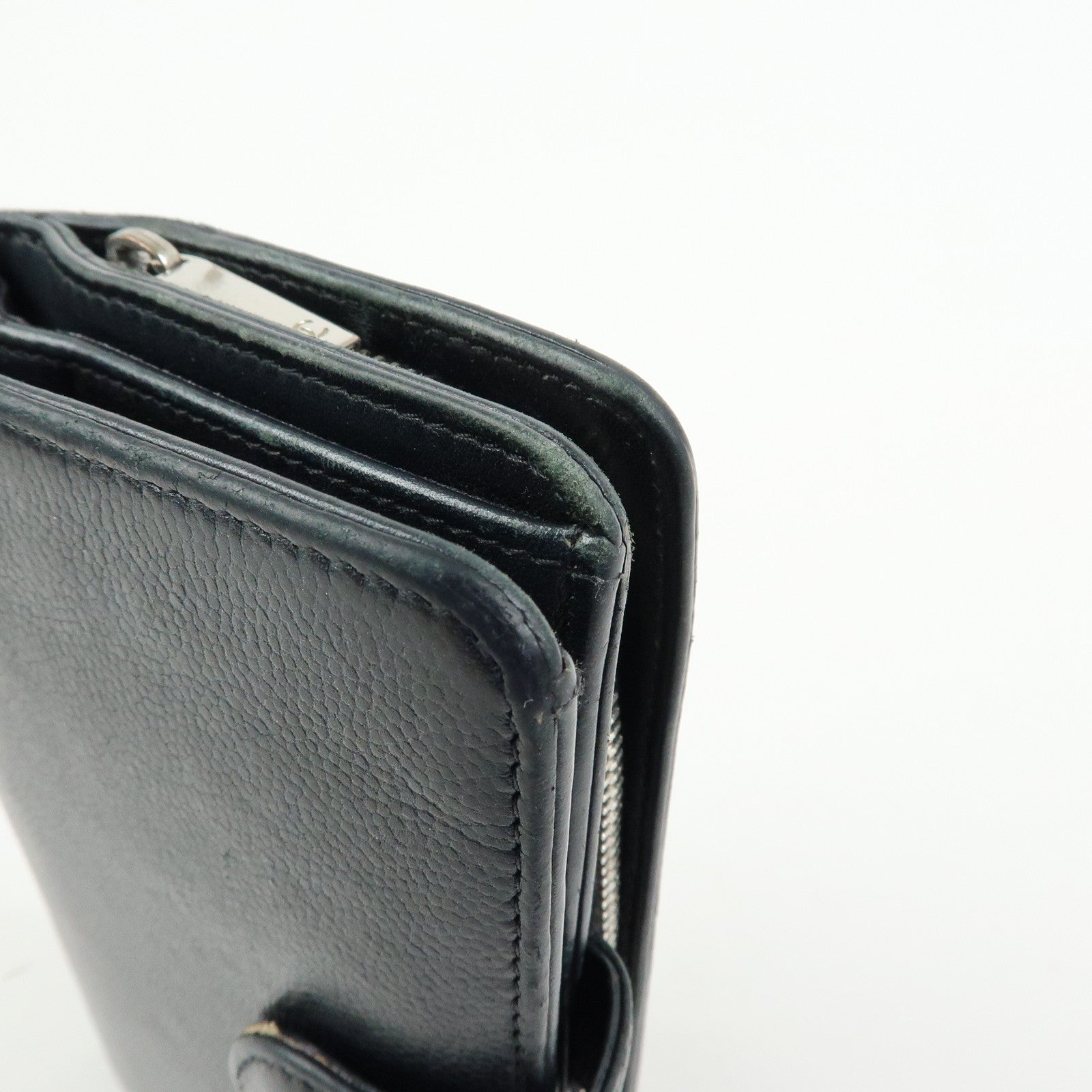 CHANEL COCO Mark Caviarskin Bi-fold Compact Wallet Black