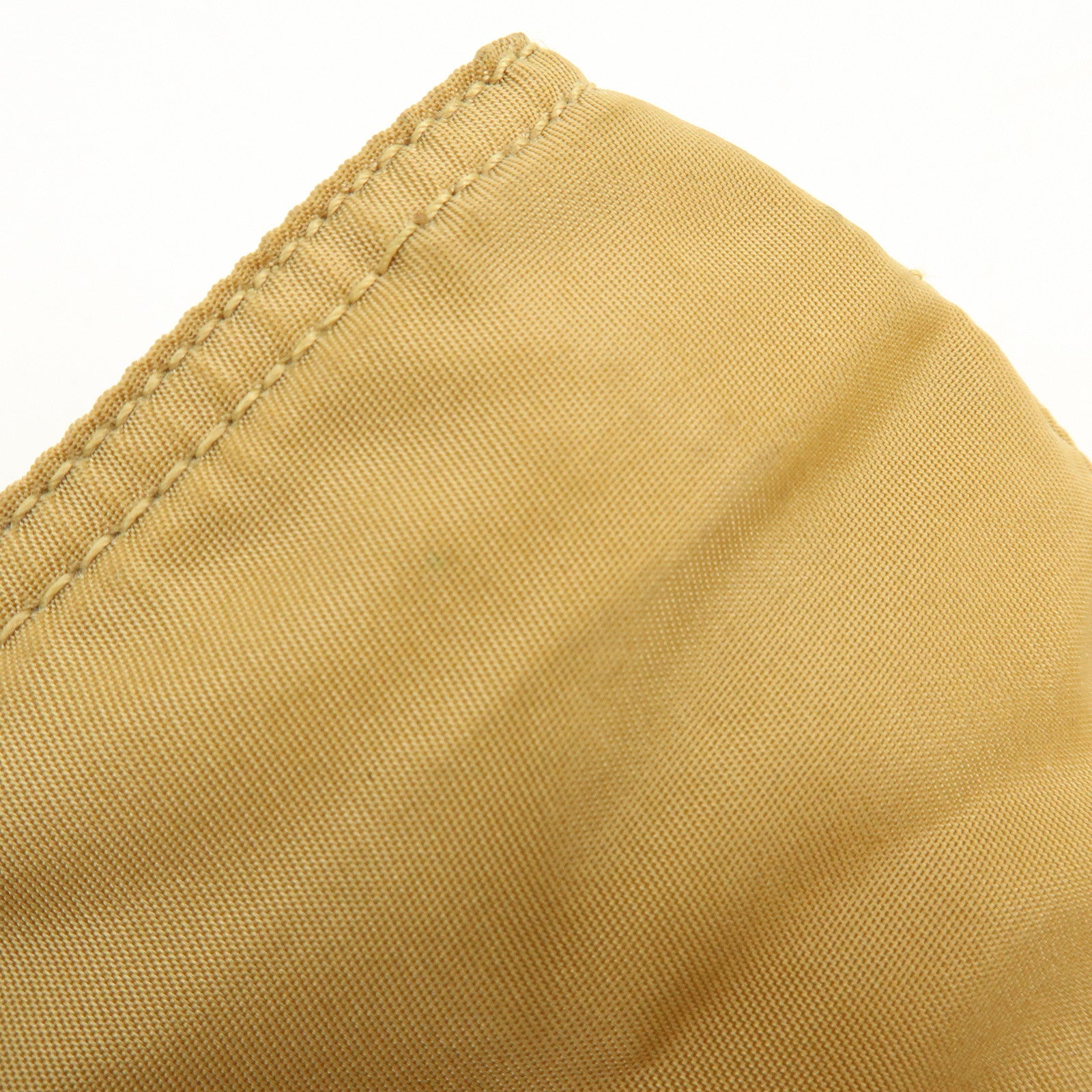 PRADA Triangle Logo Nylon Leather Shoulder Bag Beige B7372