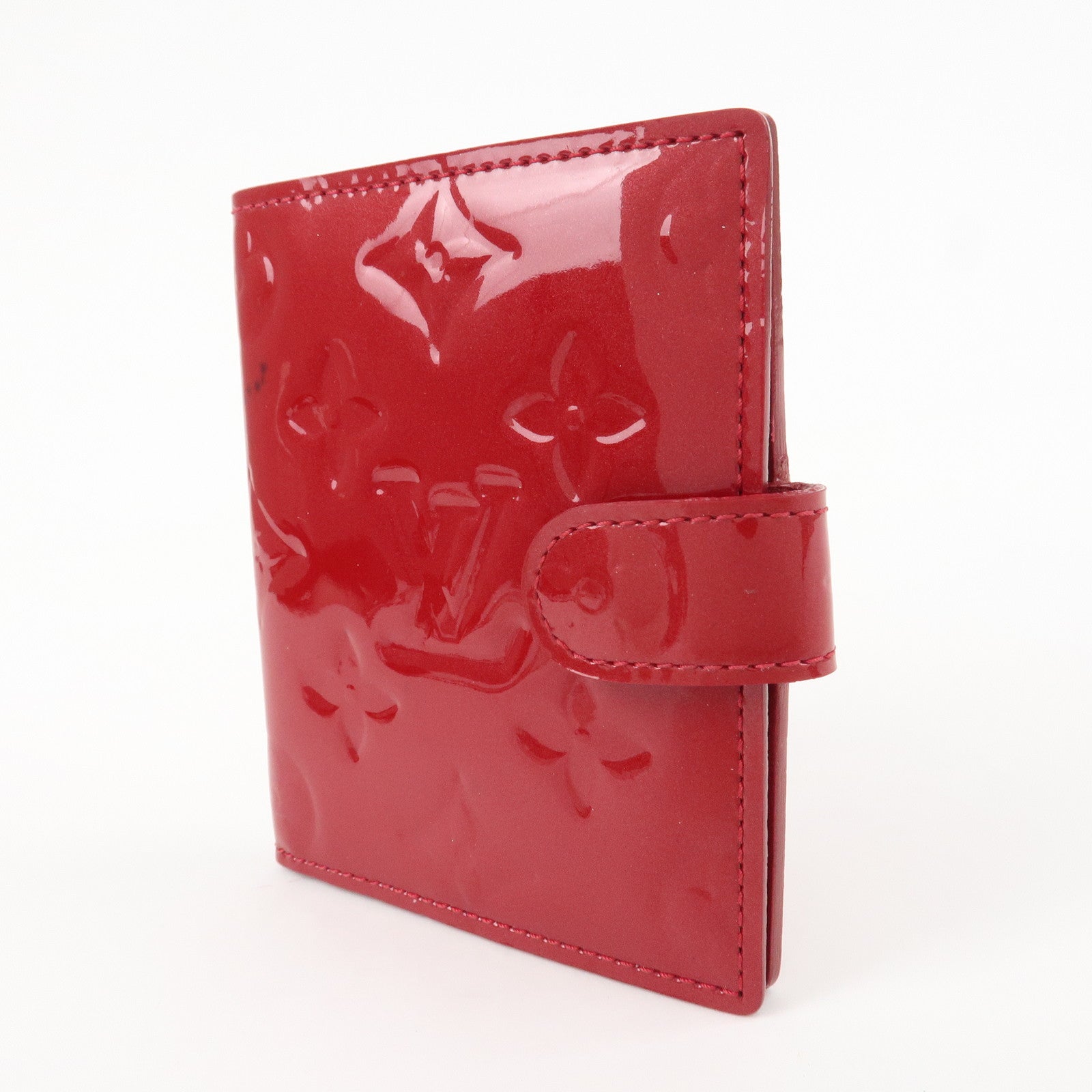 Louis Vuitton Monogram Vernis Agenda Mini Planner Cover Red R21021 Used