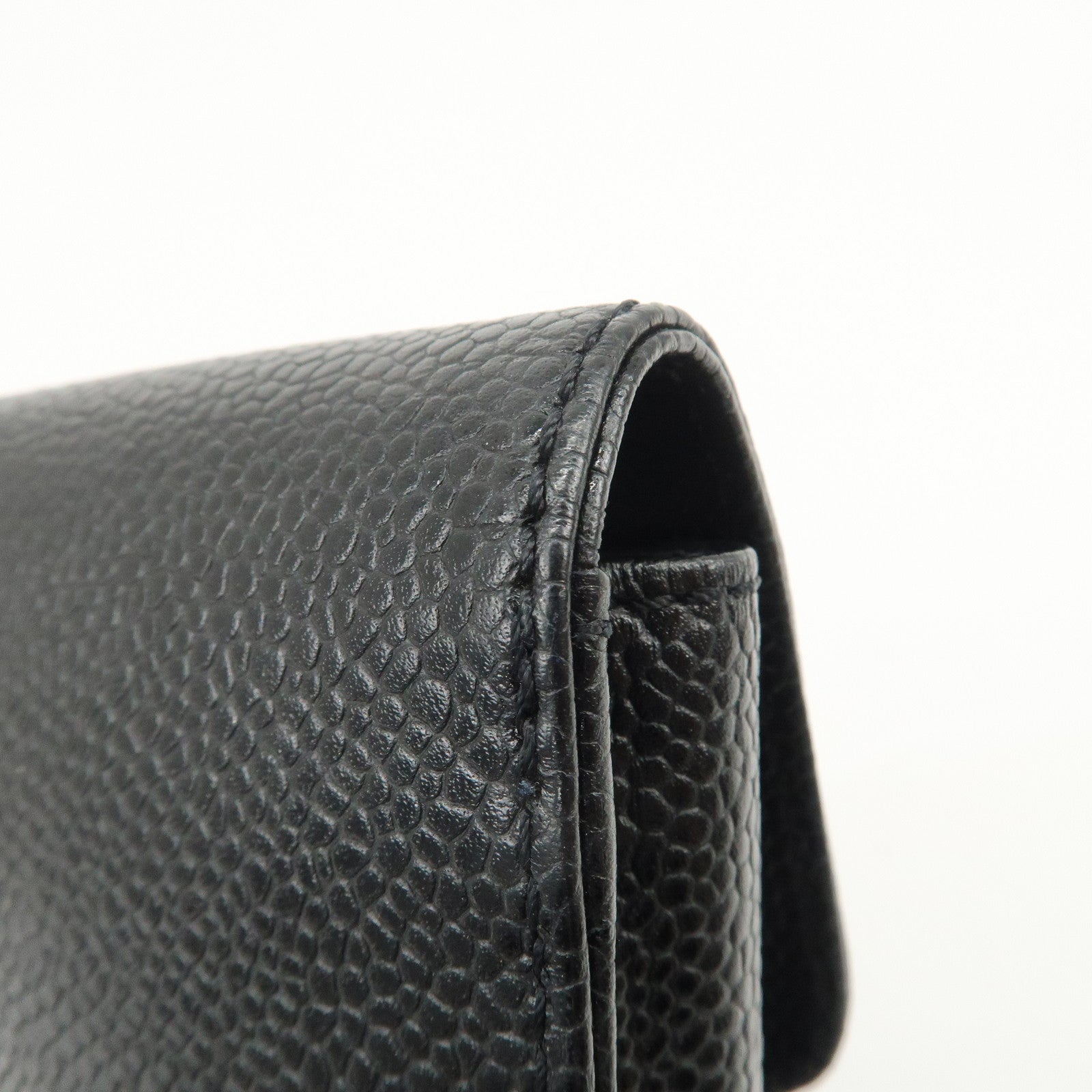 CHANEL COCO Mark Caviarskin Cigarette Case Black A13511