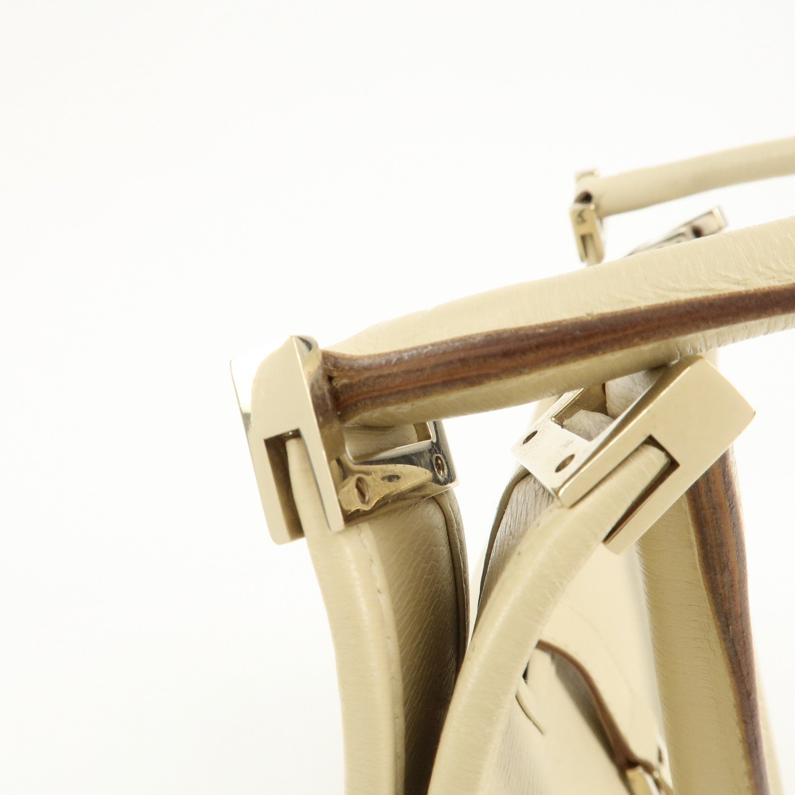 GUCCI Jackie Leather Shoulder Bag Hand Bag Light Beige 002 1067 Used