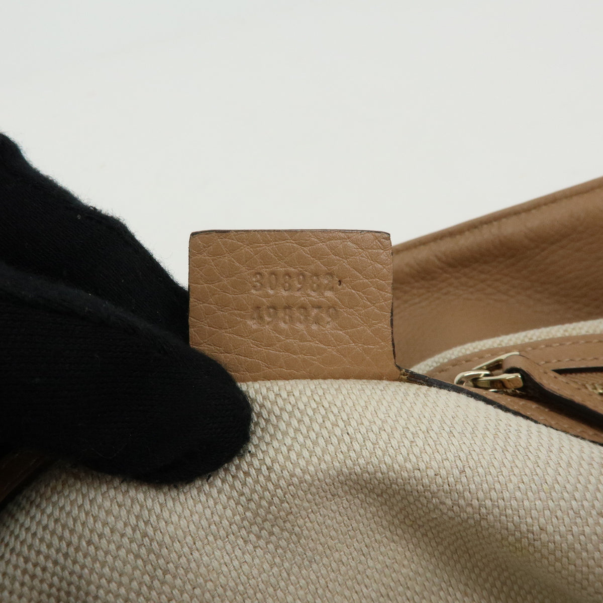 GUCCI SOHO Interlocking G Canvas Leather Chain Shoulder Bag 308982
