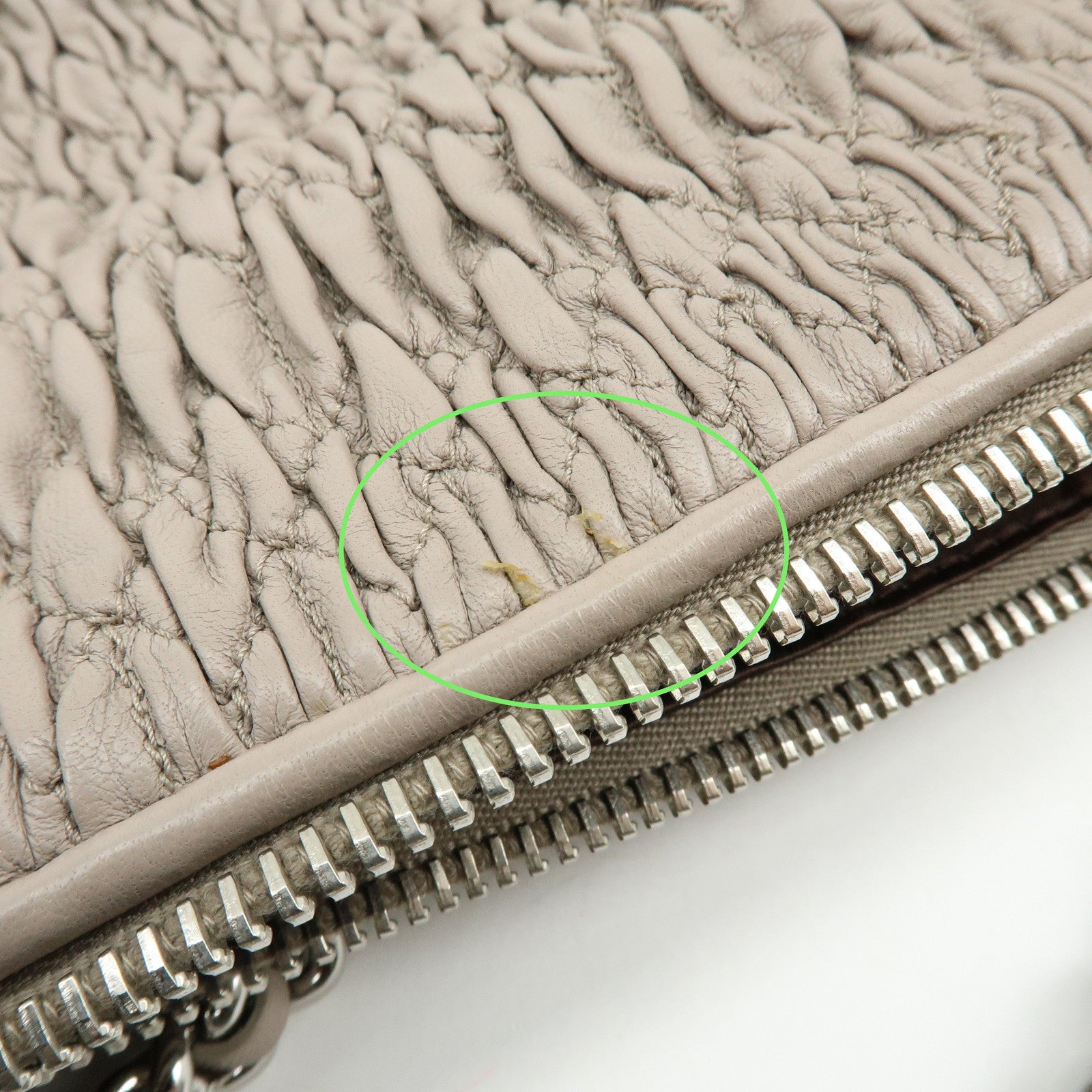 MIU MIU Matelasse Nappa Leather Tote Bag Shoulder Bag Gray