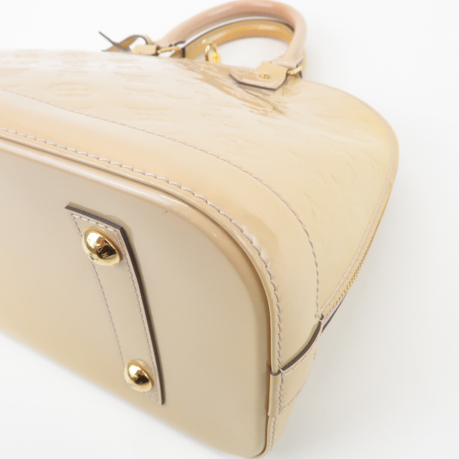 Louis Vuitton Monogram Vernis Leather Alma PM Hand Bag Dune M90170 Used