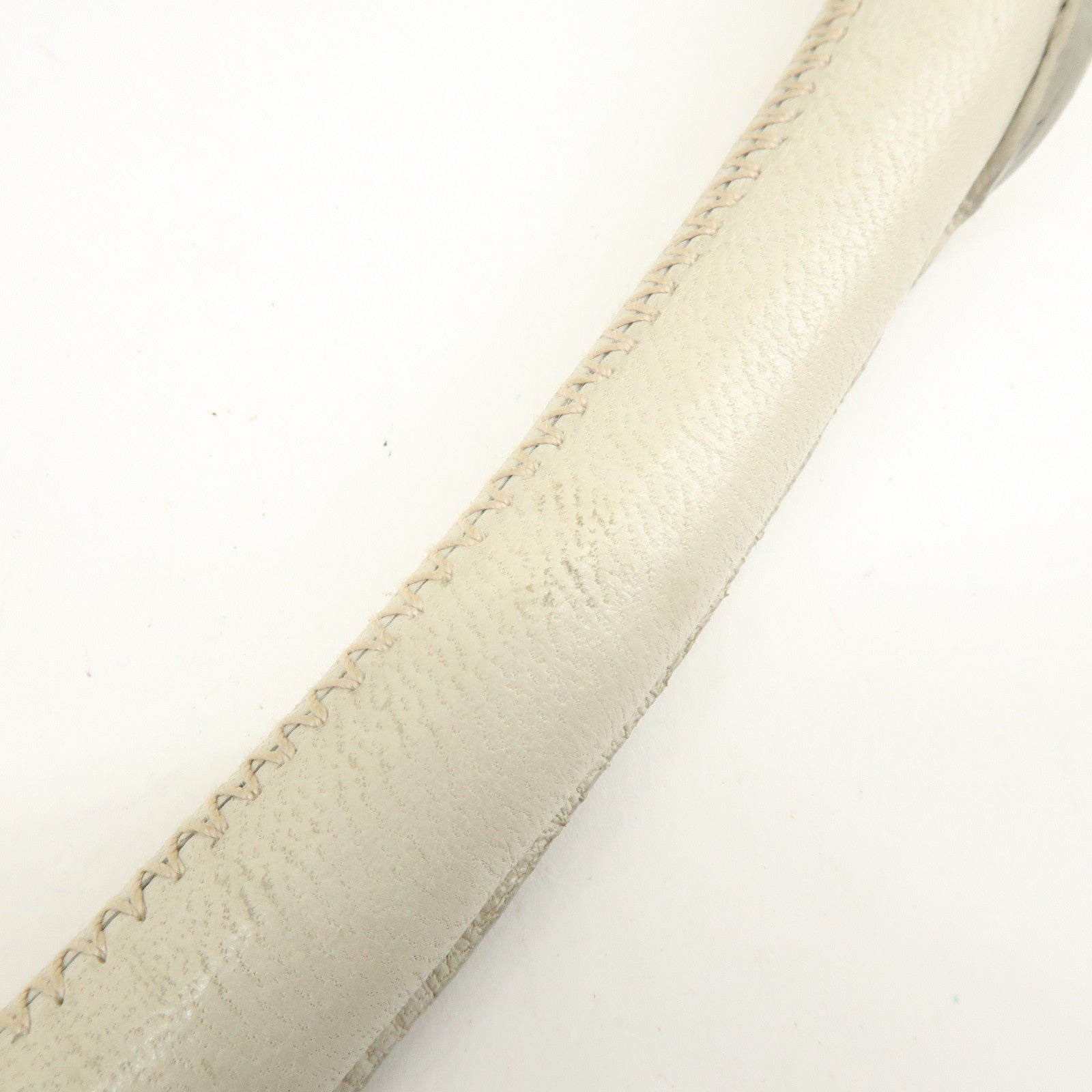 PRADA Gathered Leather Shoulder Bag Hand Bag Light Beige