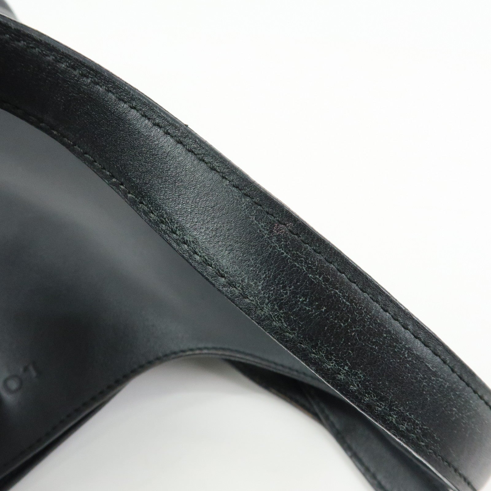 LOEWE Logo Leather Shoulder Bag Hand Bag Black