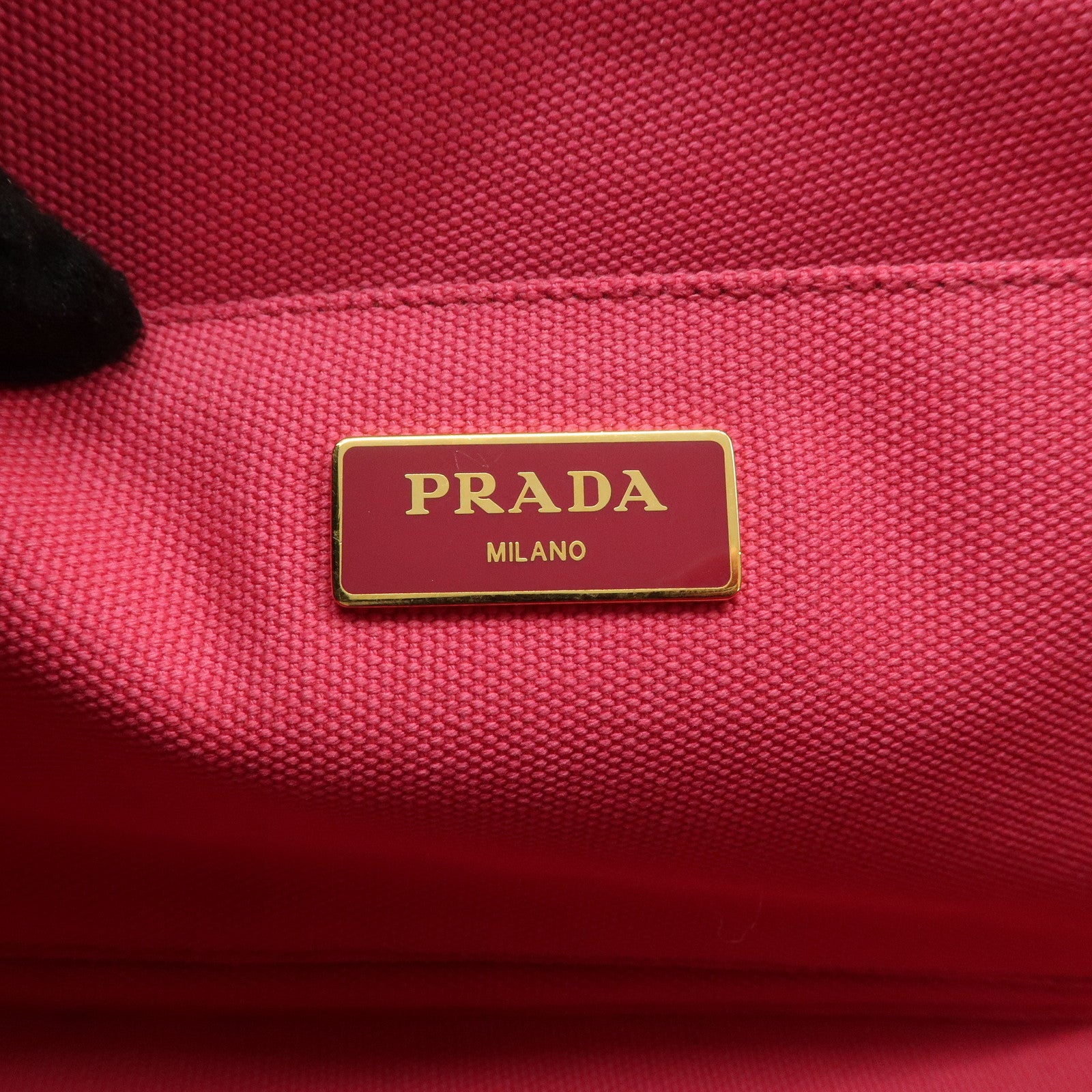 PRADA Logo Canapa Mini Canvas 2Way Tote Bag Pink 1BG439 Used