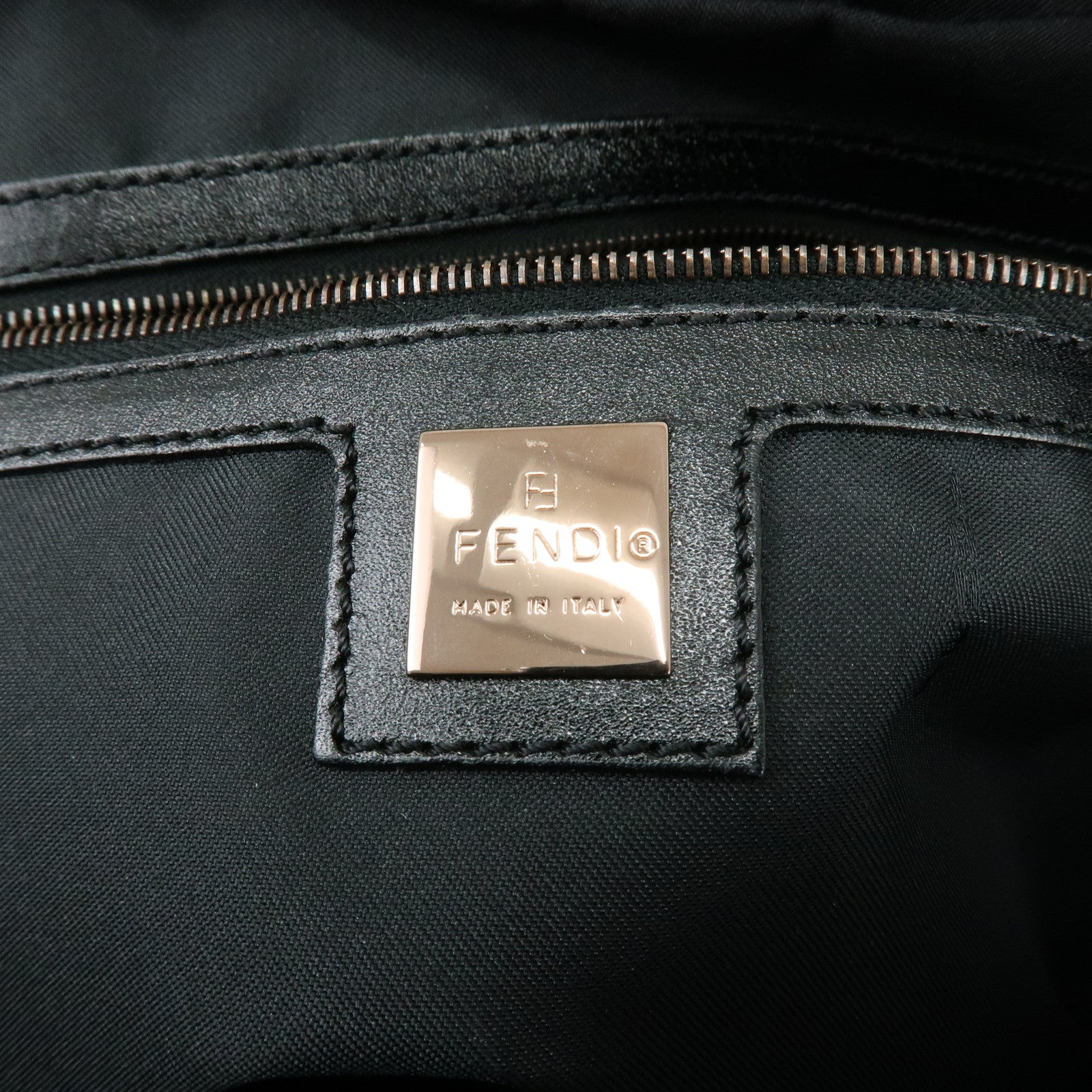 FENDI Zucchino Canvas Leather Hand Bag Boston Bag Brown 8BN005