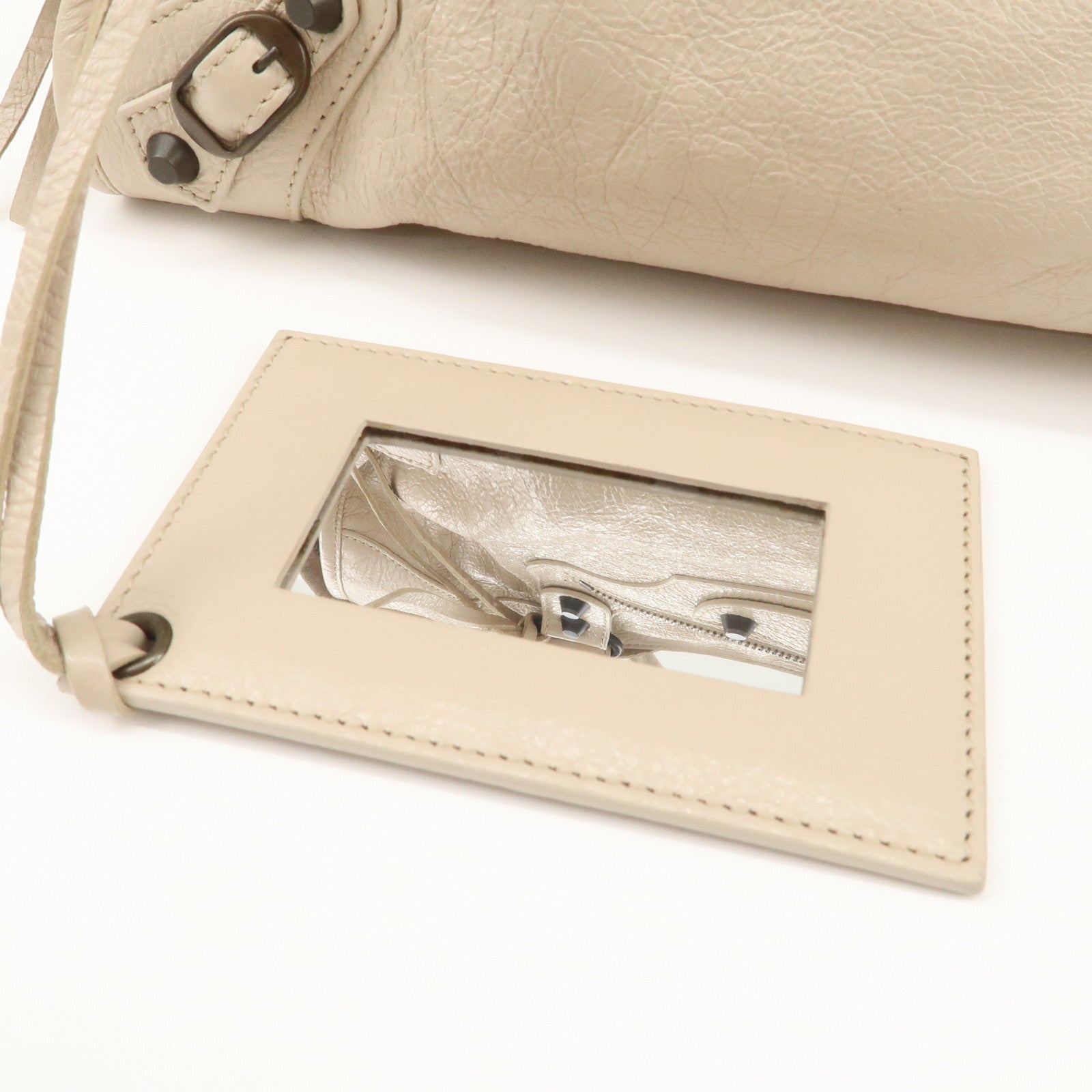 BALENCIAGA Classic City Leather 2Way Bag Shoulder Bag Beige 505550 Used