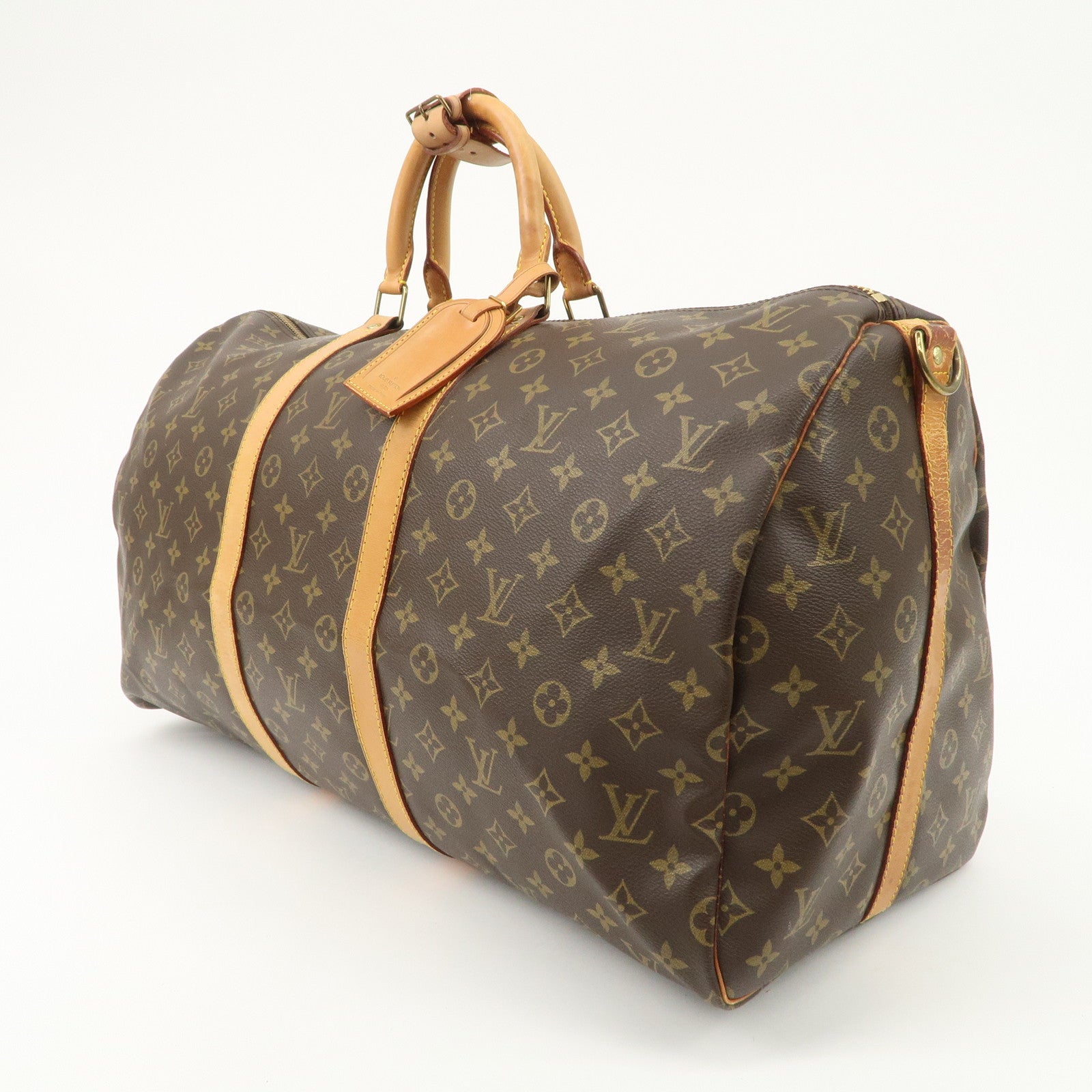 Louis Vuitton Keep All Bandouliere 55 Boston Bag Brown M56714