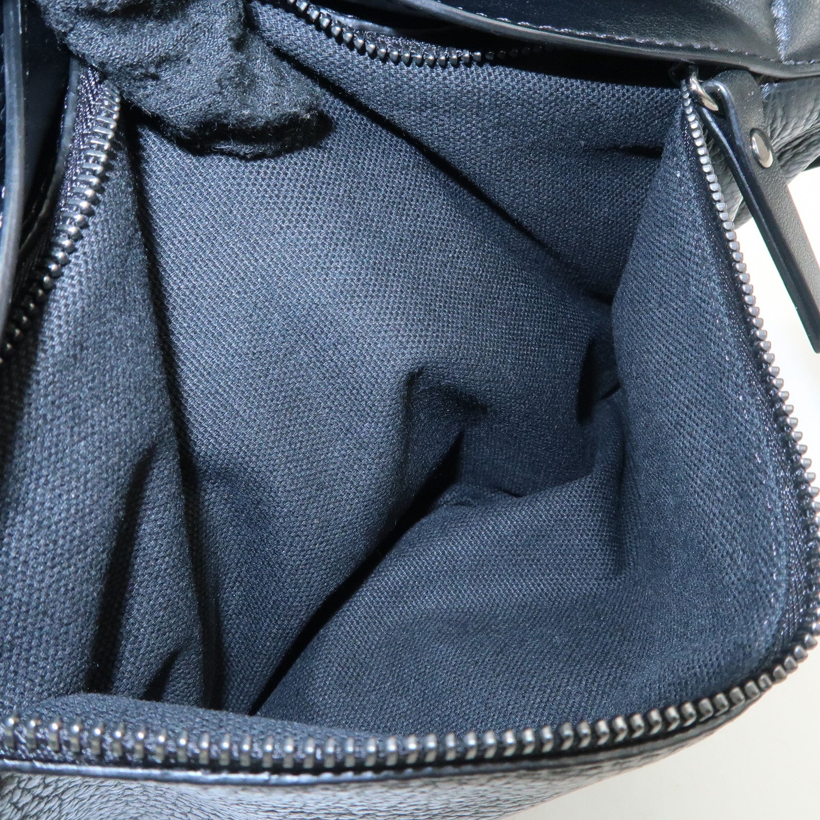 JIMMY CHOO Leather Waist Bag Crossbody Bag Black Silver Hardware Used