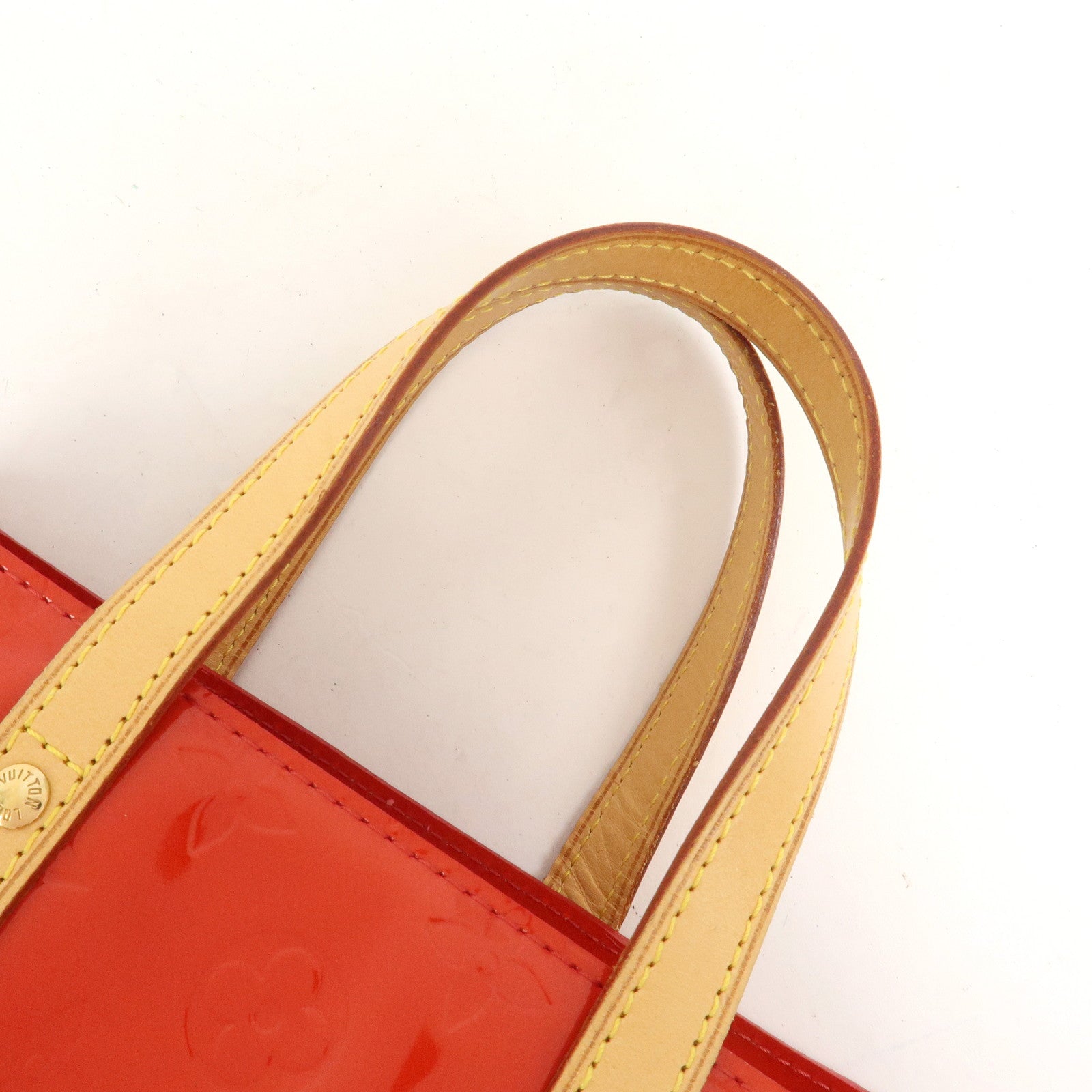 Louis Vuitton Monogram Vernis Leather Lead PM Hand Bag Rouge M91088