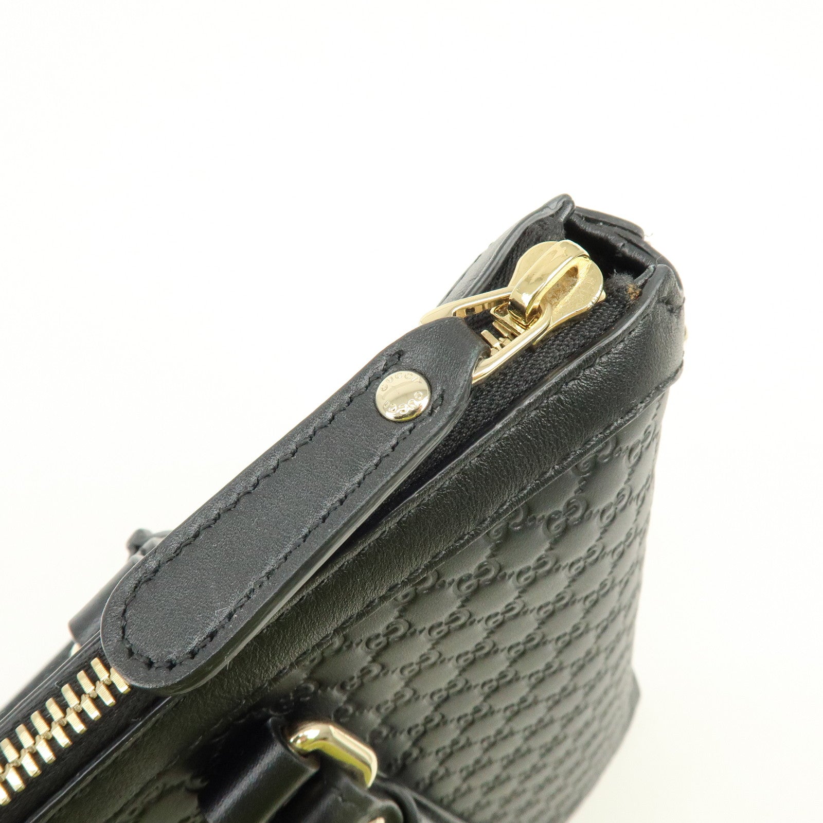 GUCCI Micro Guccissima Leather 2Way Bag Hand Bag Shoulder Bag Black