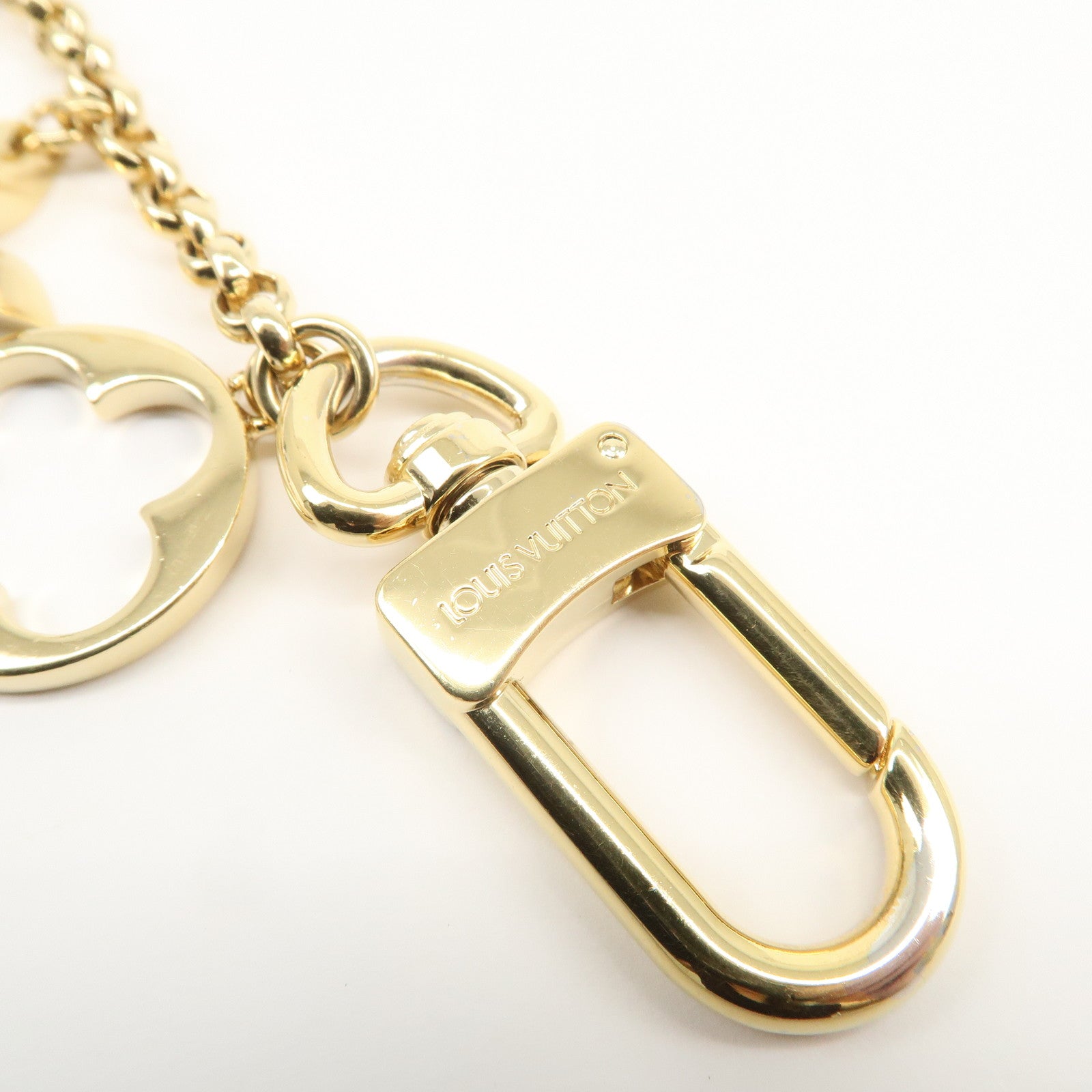 Louis Vuitton Fleur de Monogram Bag Charm Key Chain Gold M65111