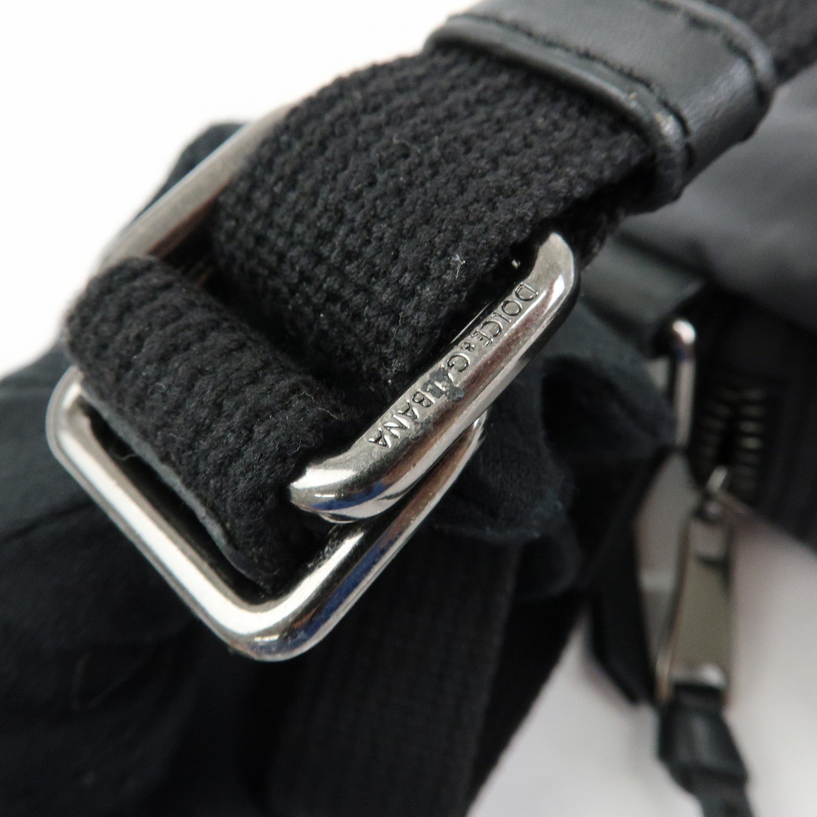 Dolce & Gabbana Nylon Leather Waist Bag Body Bag Black