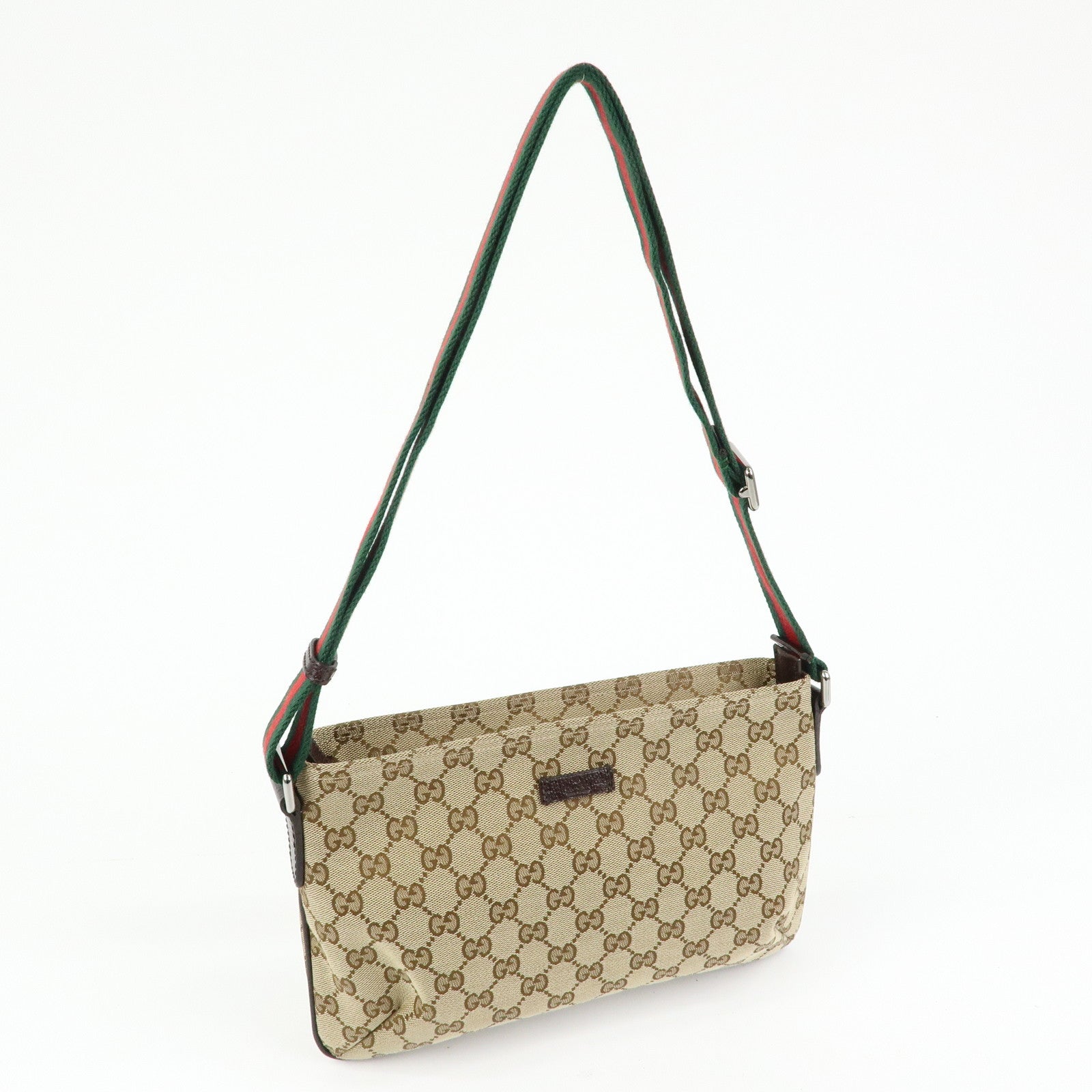 GUCCI Sherry GG Canvas Leather Shoulder Crossbody Bag Beige 189749