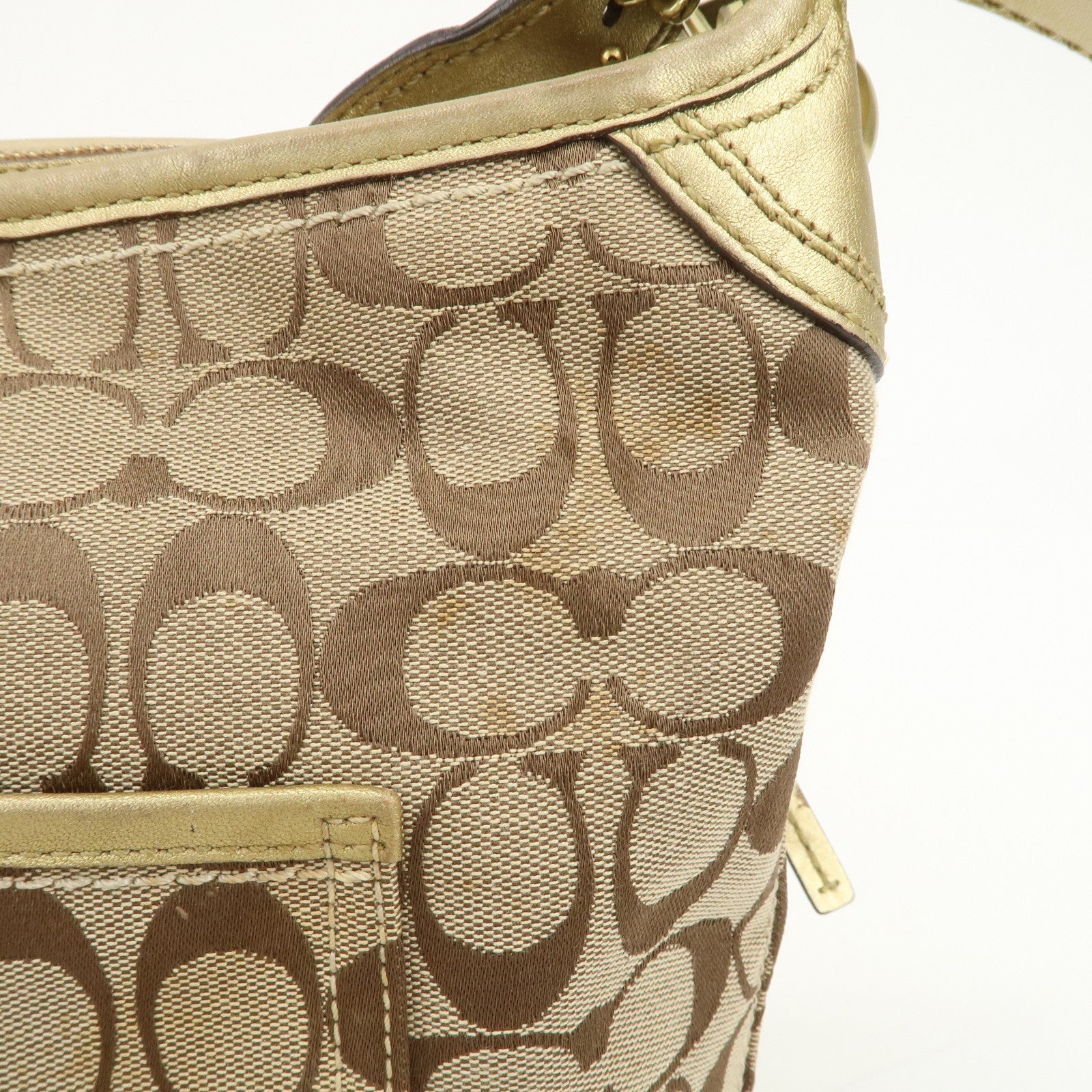 COACH Signature Canvas Leather Set of 2 Shoulder Bag Crossbody Bag