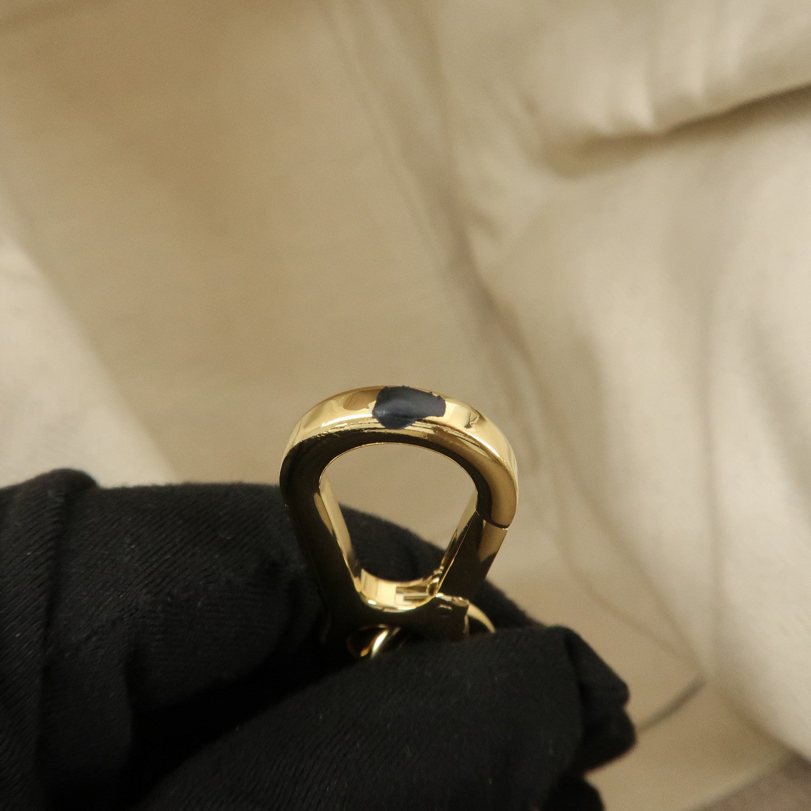 LOEWE Anagram Leather Hammock Small Shoulder Bag Greige Used