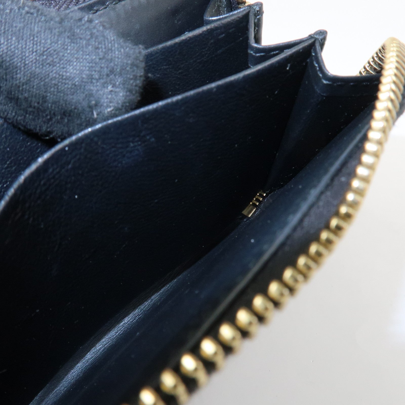 GUCCI Guccissima Leather Card Case Card Holder Black 447939 Used