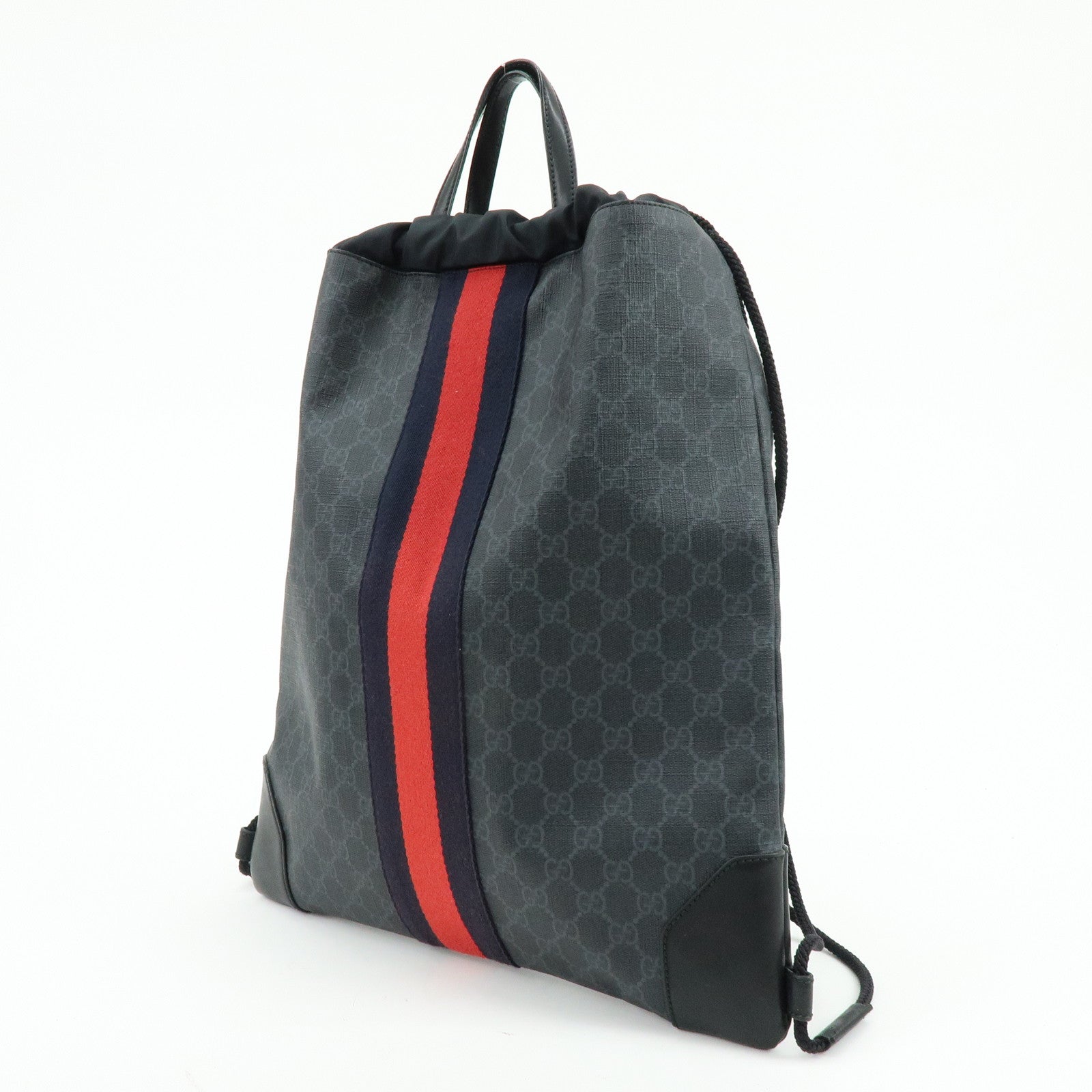 GUCCI Sherry GG Supreme Leather Backpack Rucksack Black 473872