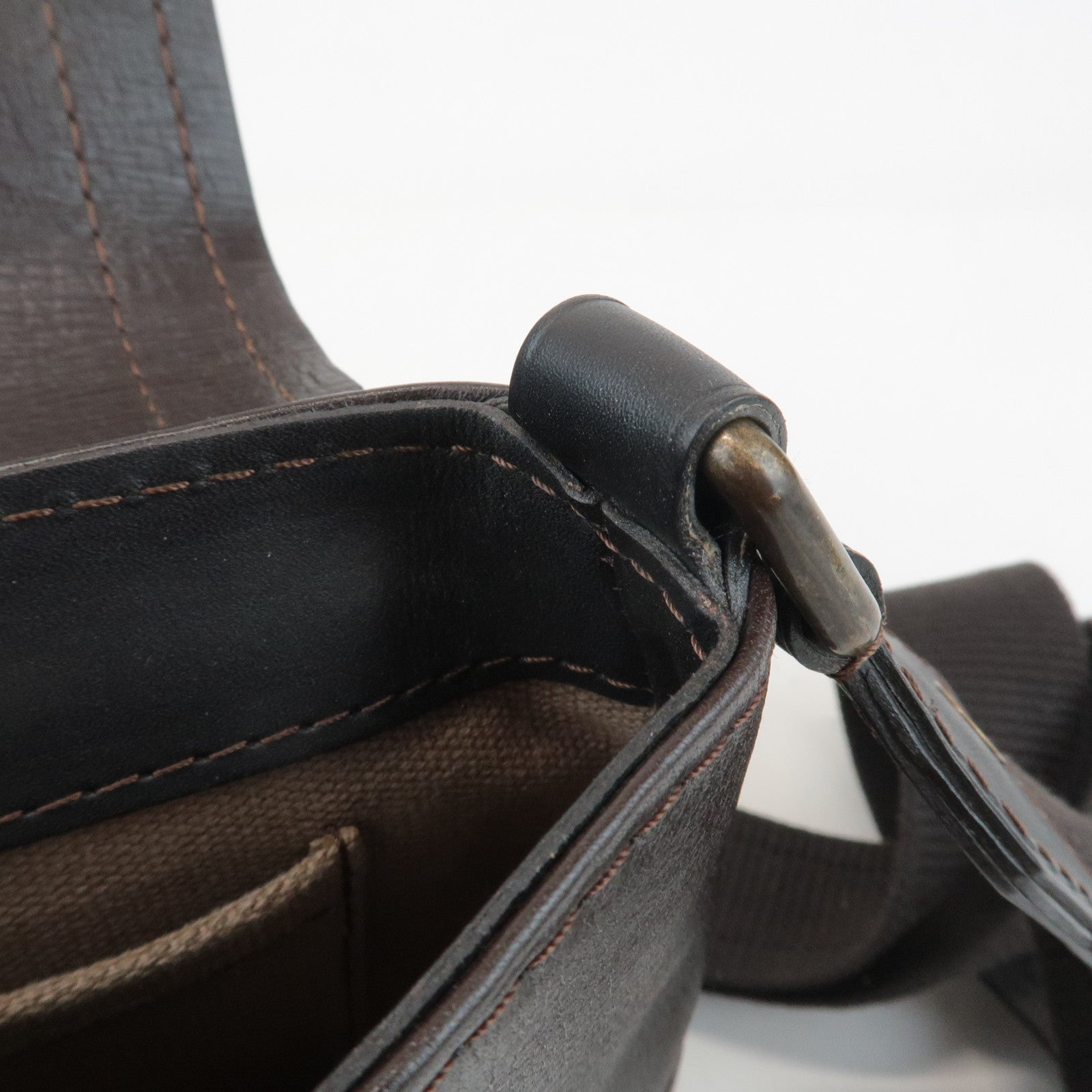 Louis Vuitton Utah Calf Leather Shoulder Bag Crossbody Bag Cafe M92995 Used