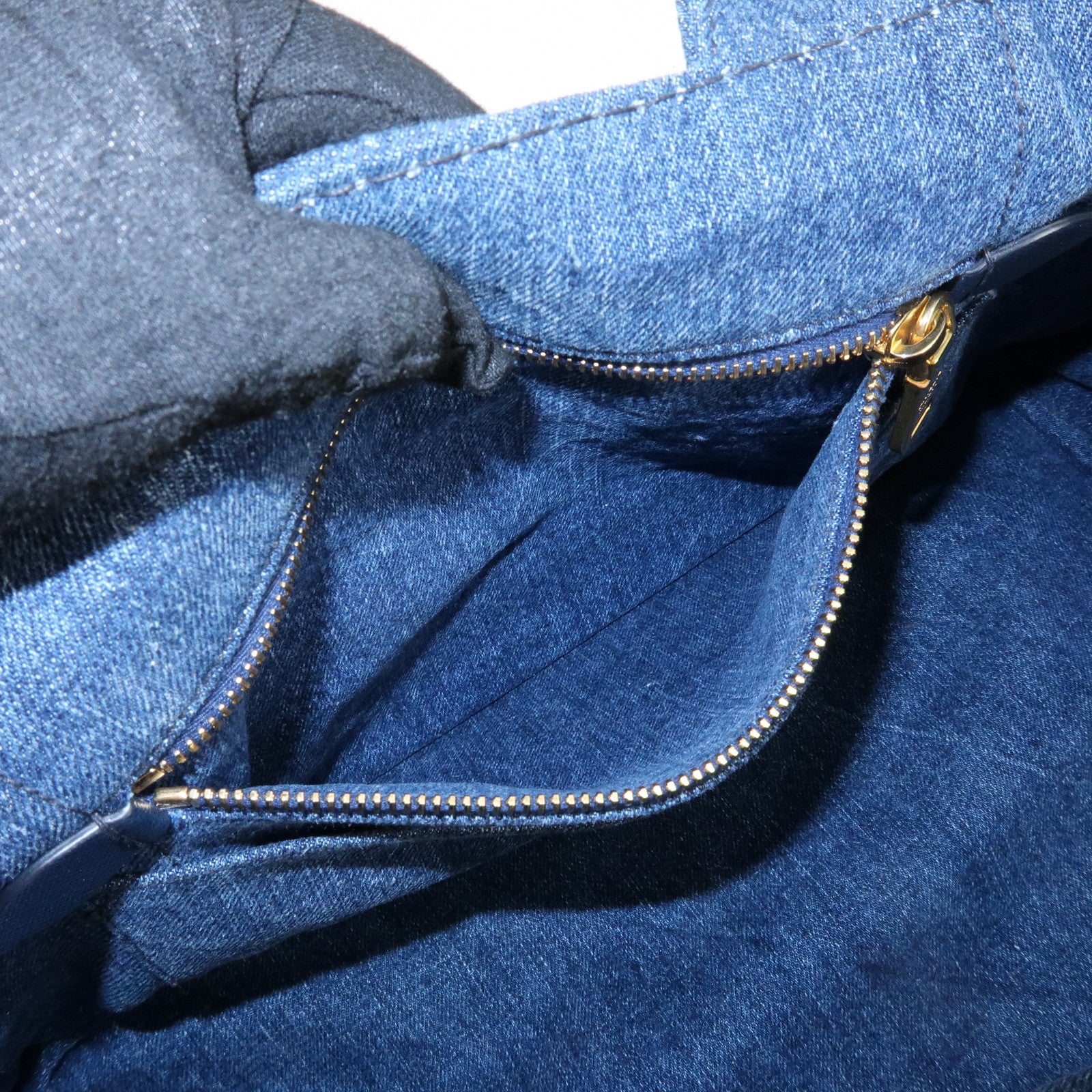 PRADA Triangle Logo Canapa Denim 2Way Hand Bag Shoulder Bag B2642B
