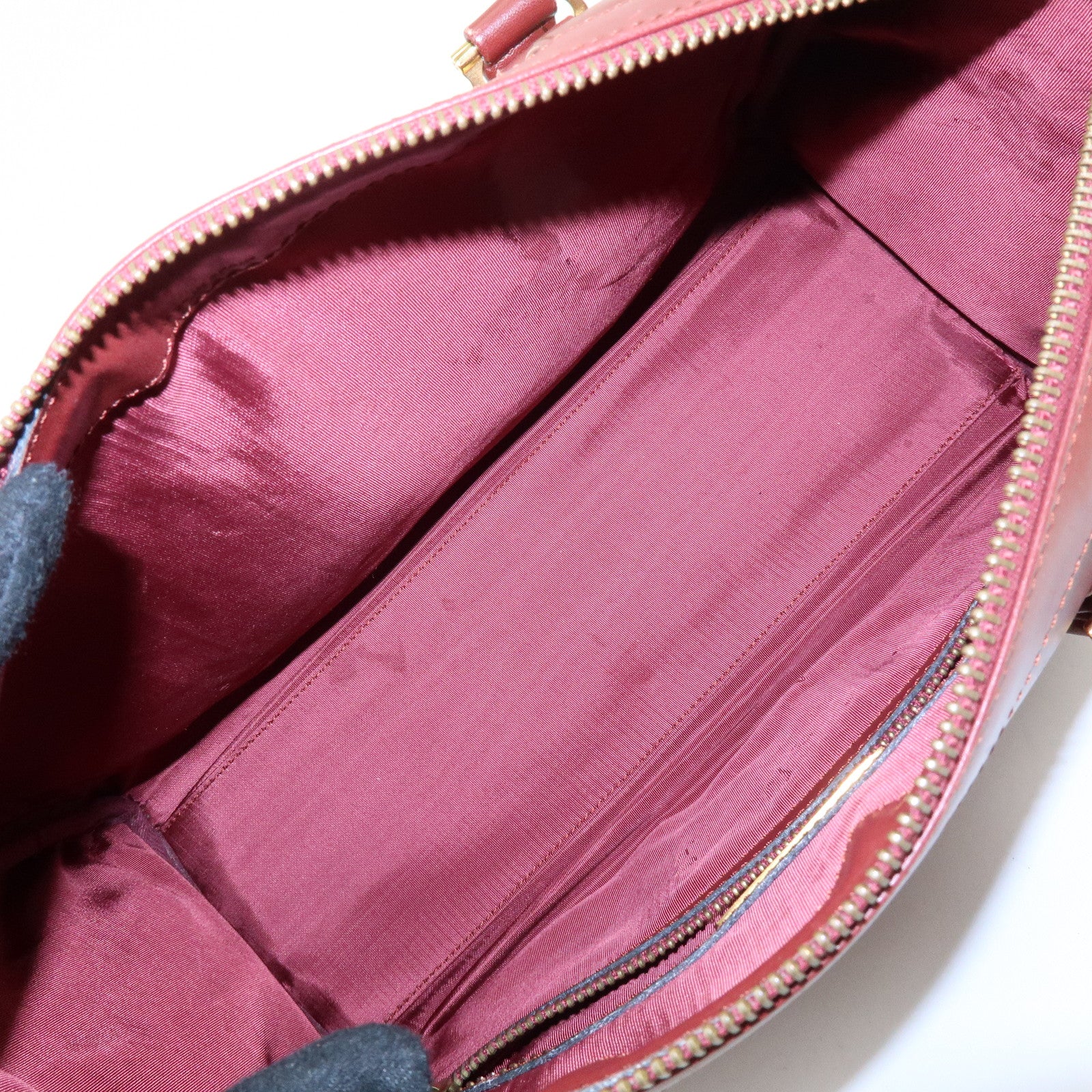 Cartier Must de Cartier Leather Boston Bag Hand Bag Bordeaux