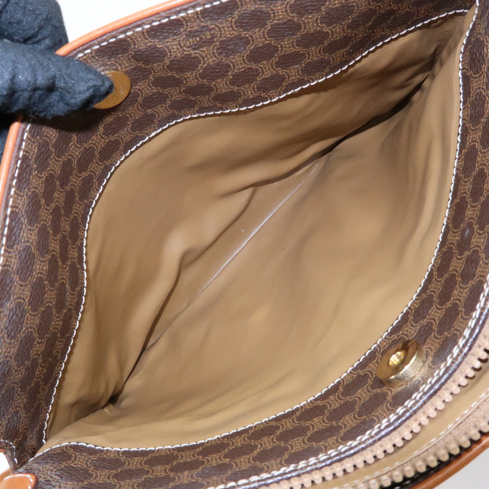 CELINE Macadam PVC Leather Tote Bag Shoulder Bag Hand Bag Brown