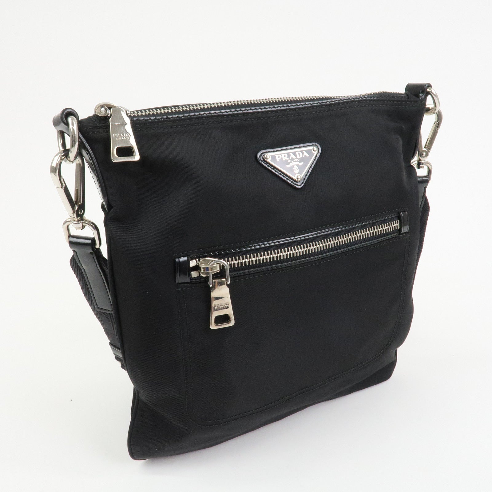 PRADA Triangle Logo Tessuto Nylon Shoulder Bag Crossbody Bag BT0716