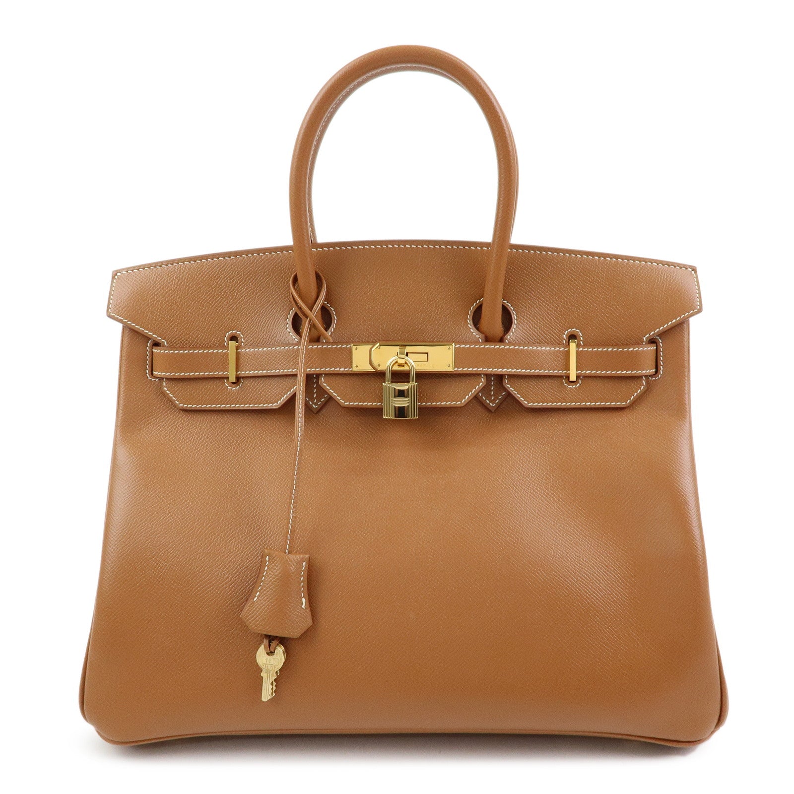 HERMES Birkin 35 Chevre Hand Bag □D Stamped Gold